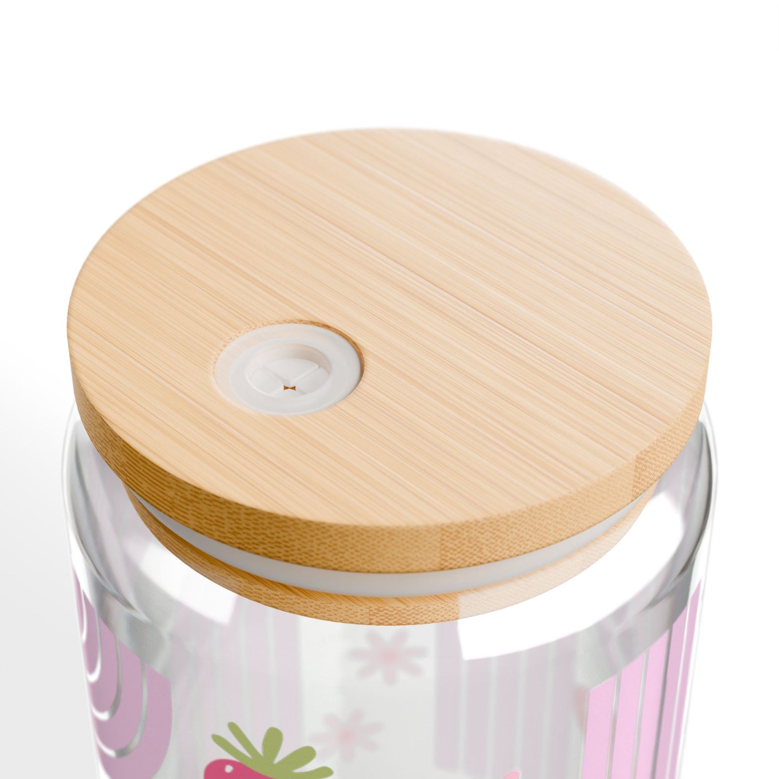 Wild Strawberry Tumbler Sipper Glass 16oz — Reusable Drink Jar with Lid & Straw