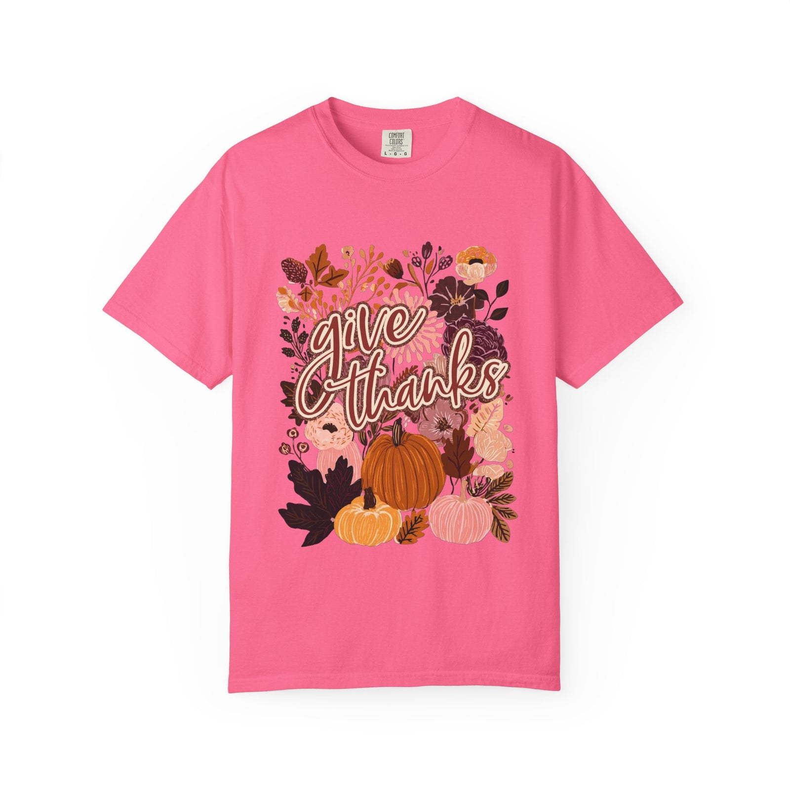 Give Thanks T-Shirt Fall Pumpkin Thanksgiving Graphic Tee
