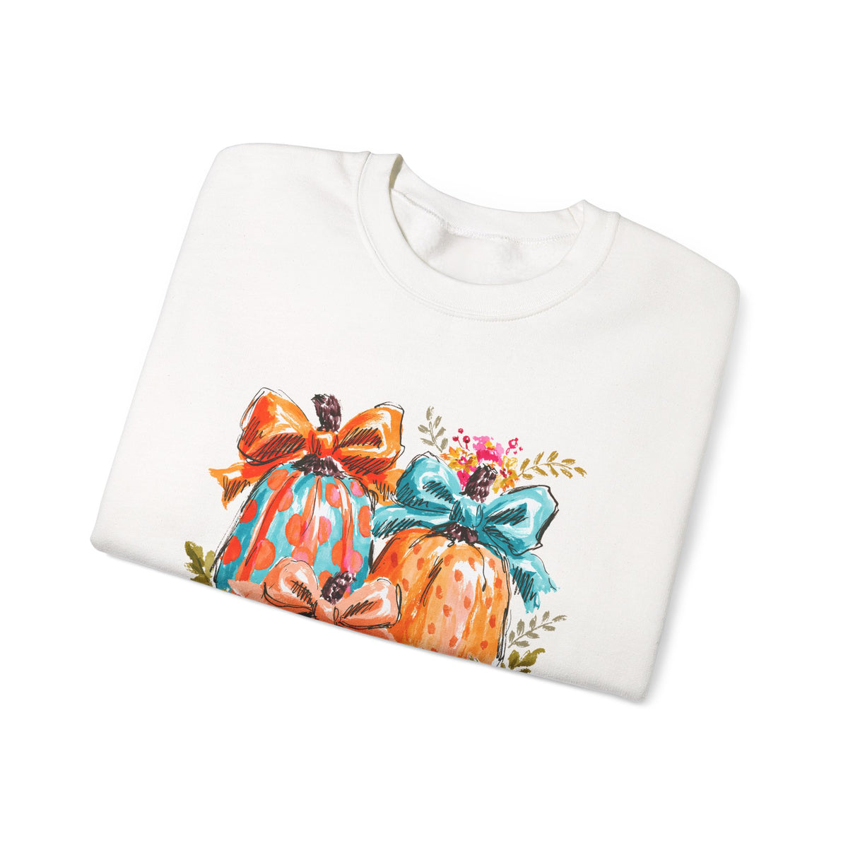 Floral Preppy Coquette Fall Pumpkin Sweatshirt Cute Watercolor Graphic Pullover