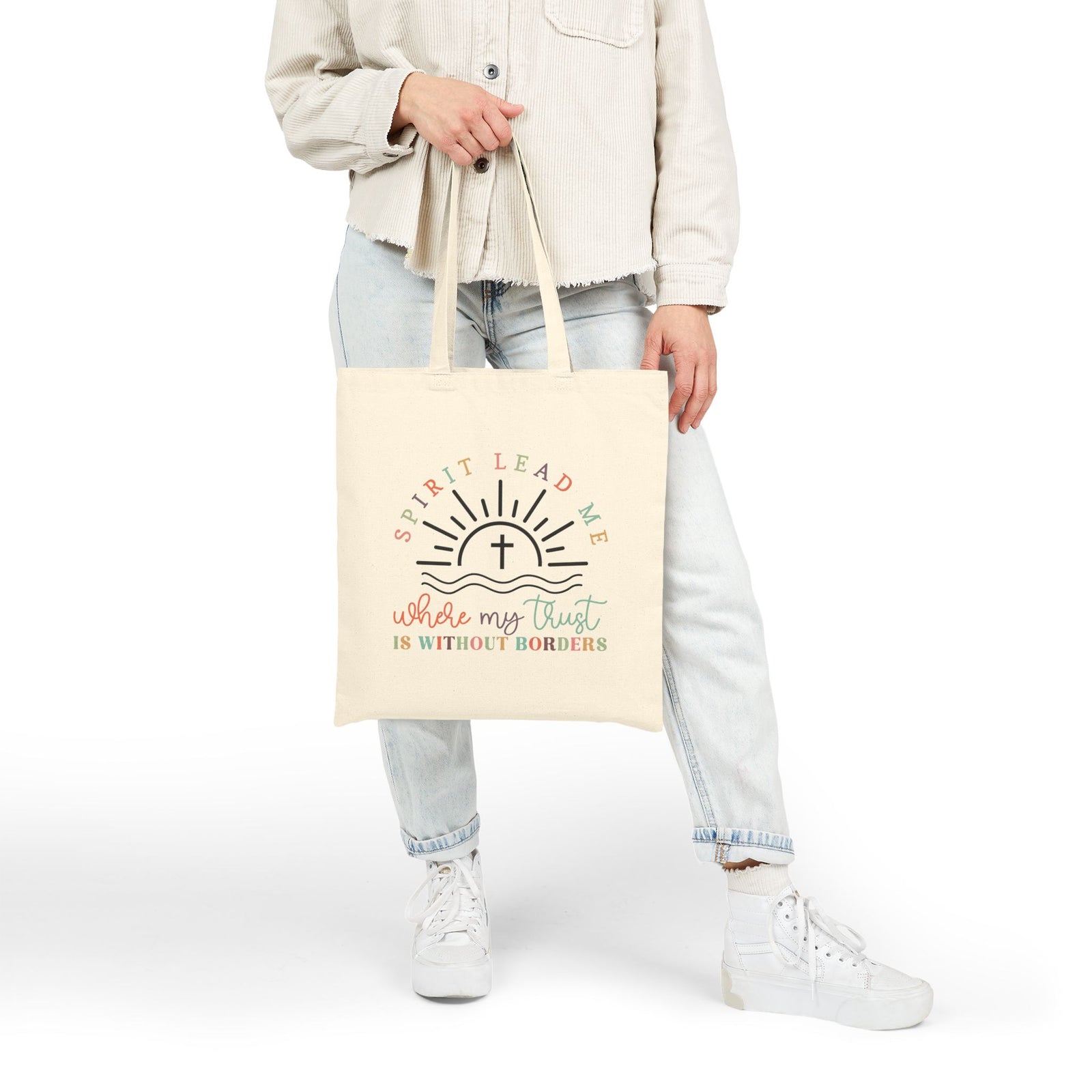 Spirit Lead Me Christian Church Cotton Canvas Tote Bag