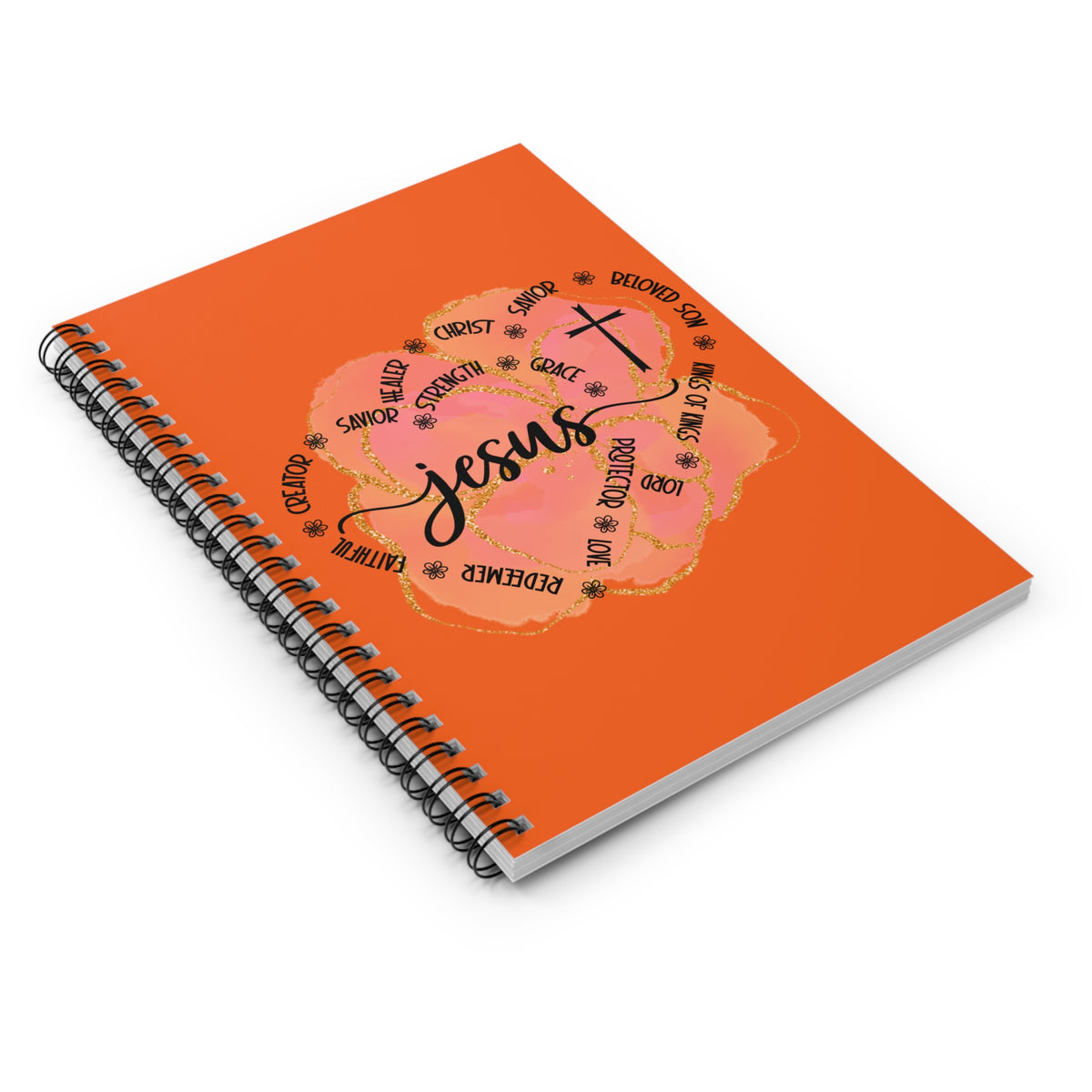 Jesus Strength & Grace Watercolor Spiral Ruled Notebook Christian Faith Journal