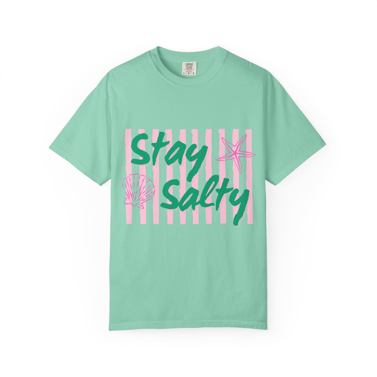 Stay Salty Graphic T-Shirt Women's  Beachy Pink Stripe Tee