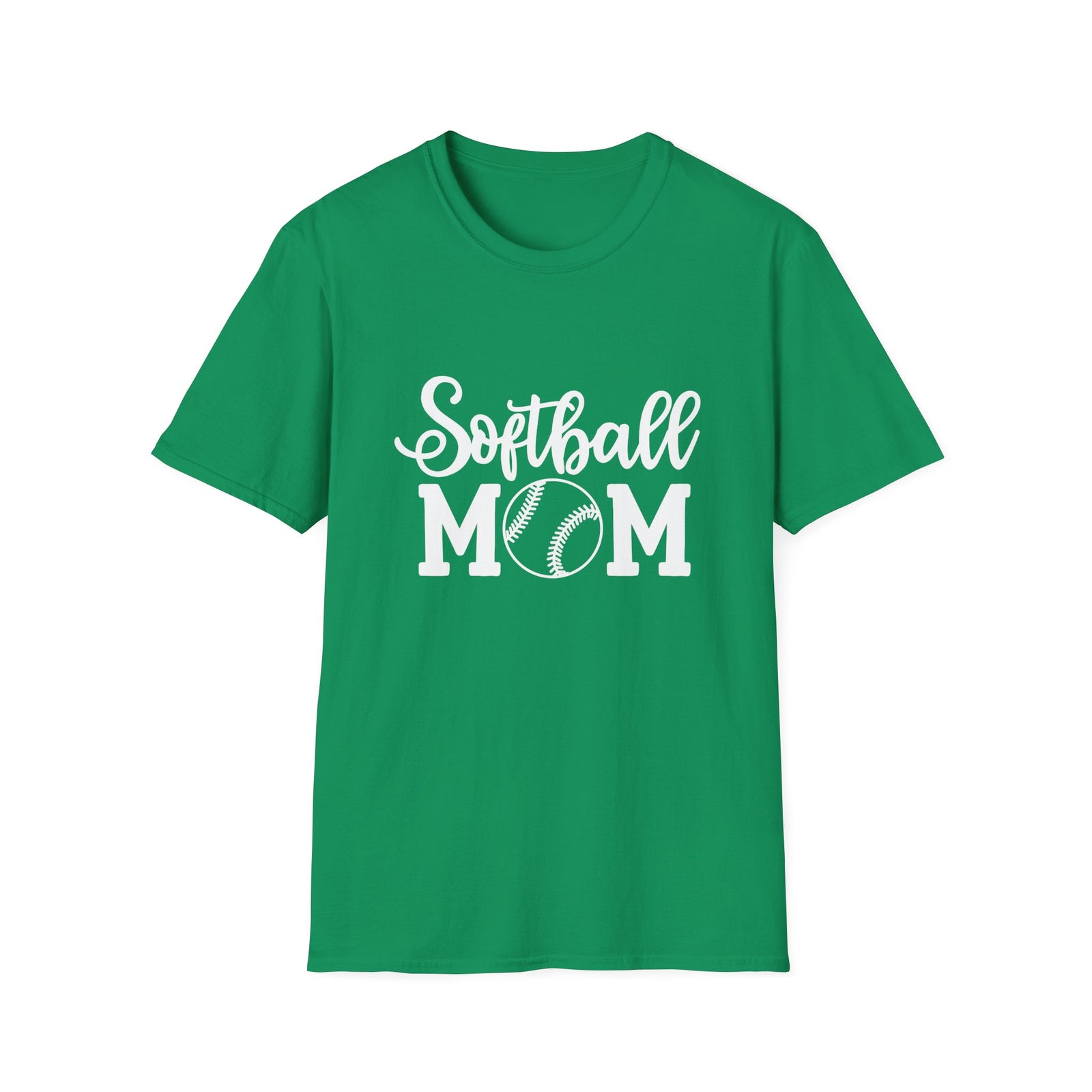 Softball Mom Classic Graphic T-Shirt Cute Sports Mom Tee (12 Team Colors)