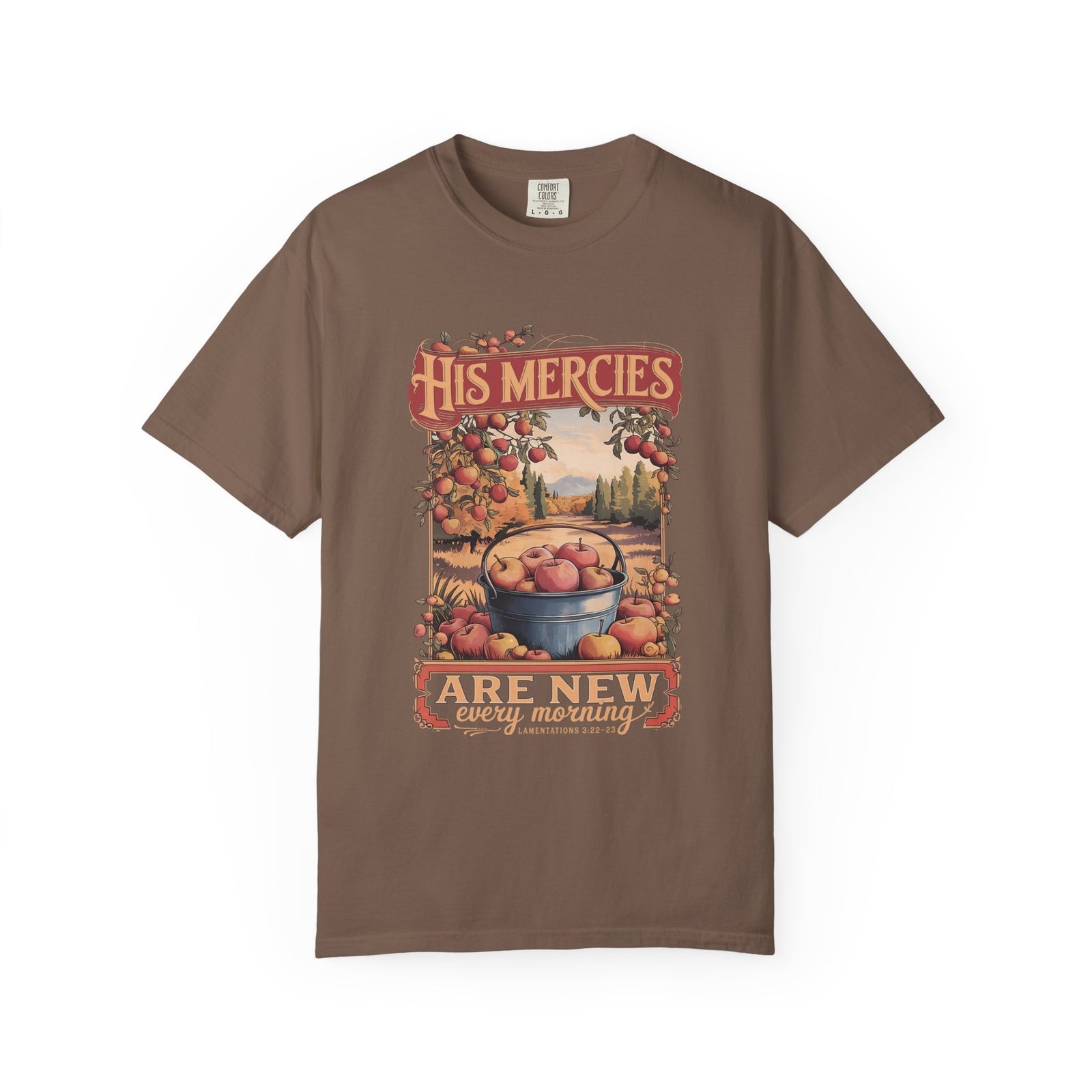 His Mercies Are New Every Morning Tee Vintage Fall Apples Christian T-Shirt