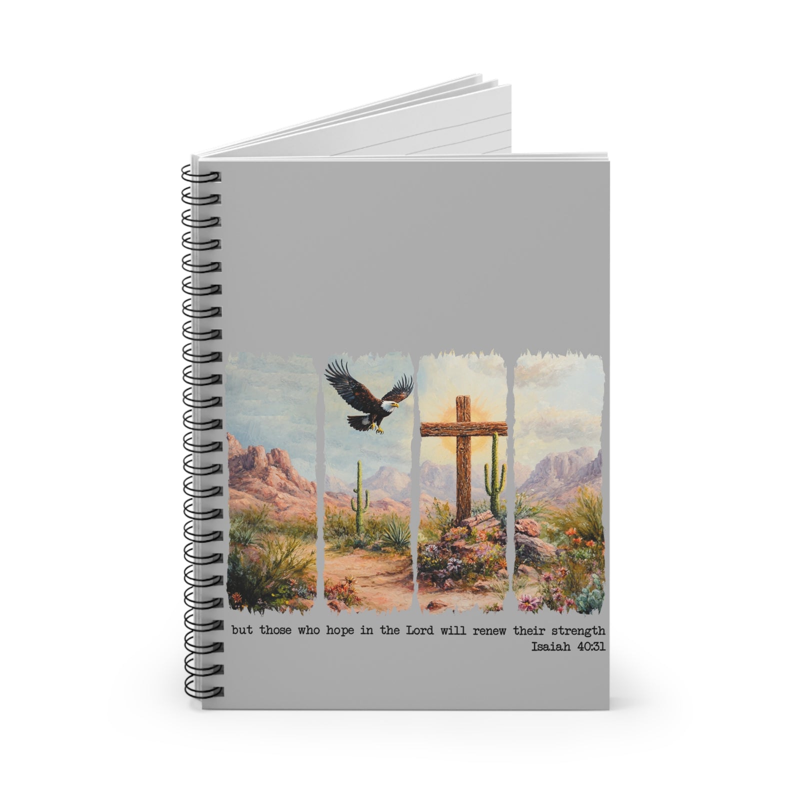Faith Desert Spiral Ruled Notebook Isaiah 40:31 Christian Inspirational Journal