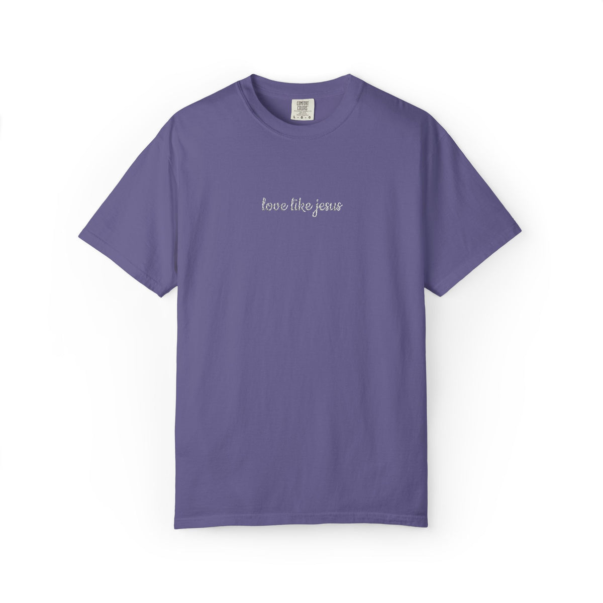Love Like Jesus Embroidered Script Tee Christian T-Shirt