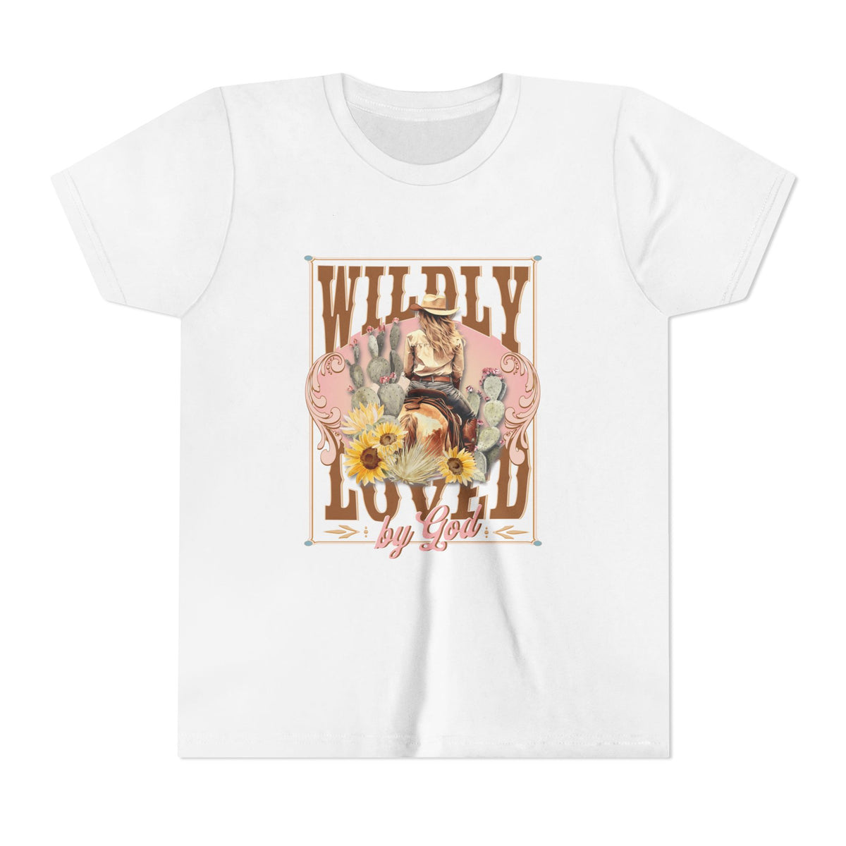 Wildly Loved by God Kids T-Shirt Christian Cowgirl & Horse Graphic Tee