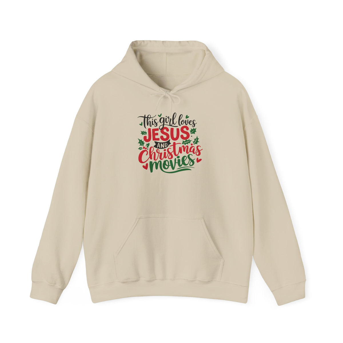 This Girls Loves Jesus & Christmas Movies Hoodie Christian Hooded Sweatshirt