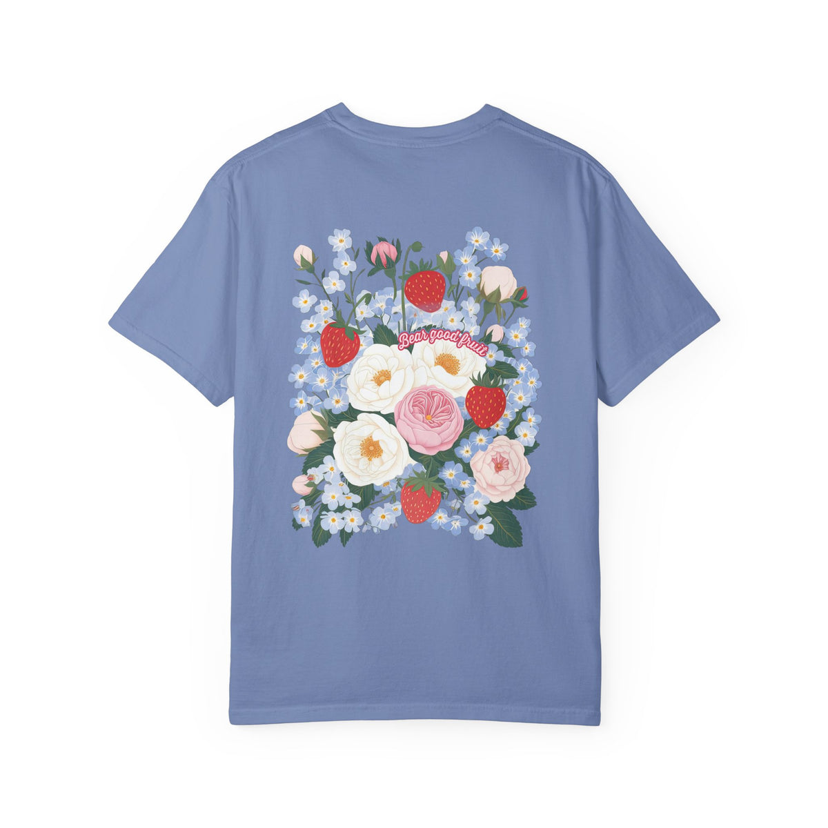 Bear Good Fruit John 15:5 Strawberry T-Shirt Christian Floral Bouquet Tee