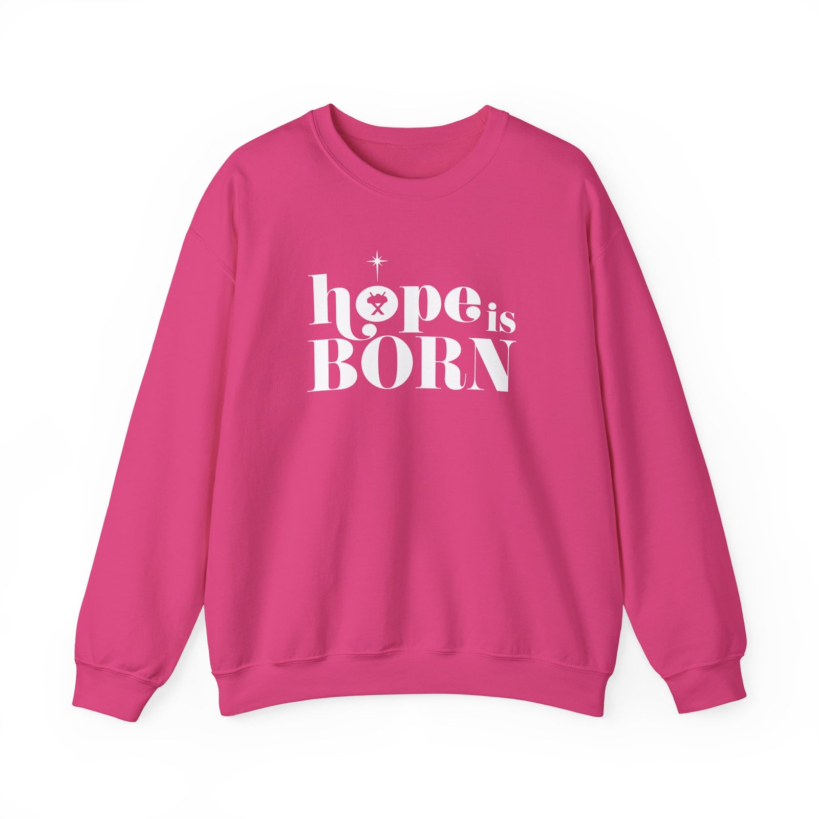 Hope is Born Nativity Christmas Season Crewneck Unisex Sweatshirt