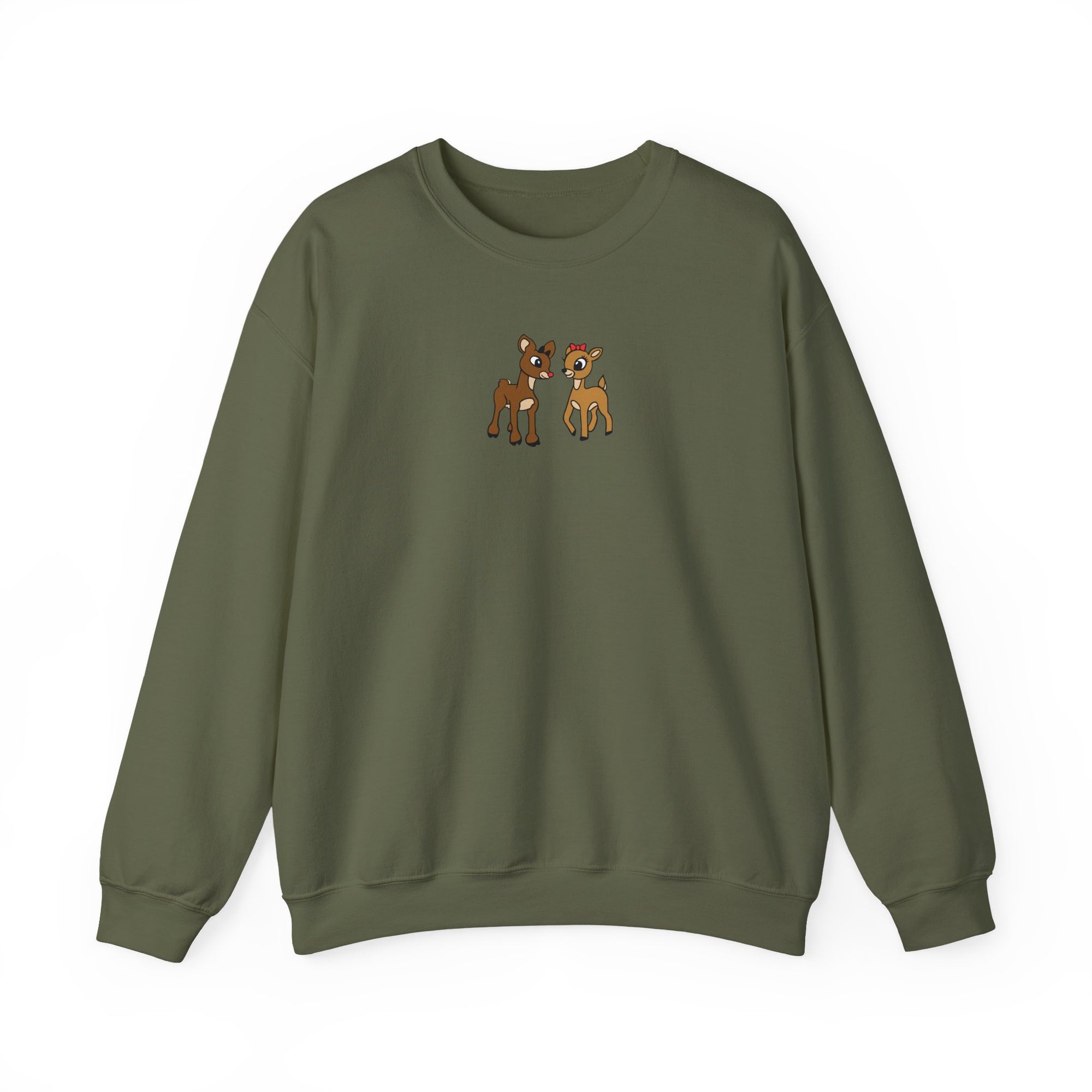 Reindeer Friends Christmas Heavy Blend Women's Crewneck Embroidered Sweatshirt - Sydney So Sweet