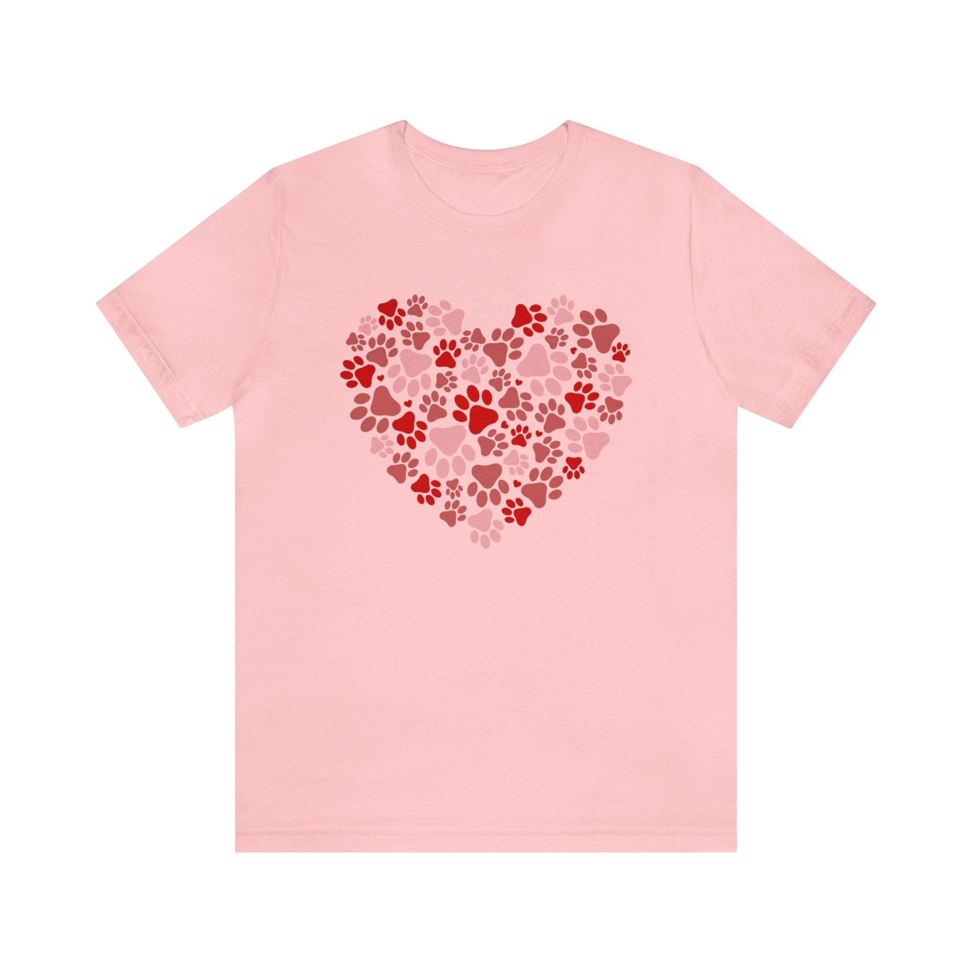 Dog Paw Heart Dog Mom Valentine's Day Short Sleeve Graphic T-Shirt - Sydney So Sweet