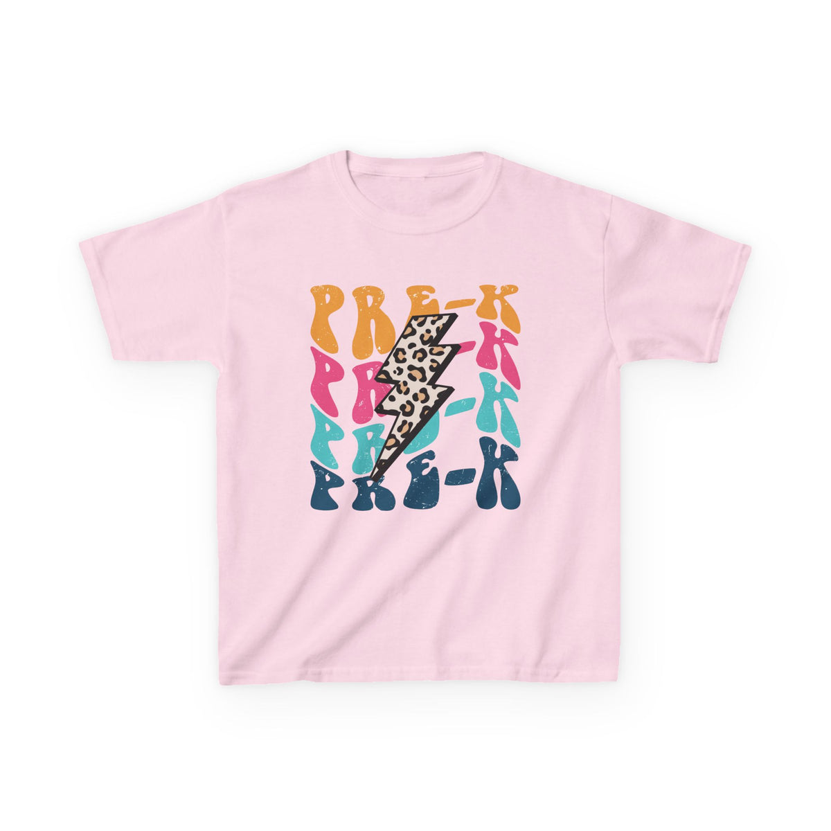 Pre-K Grade Leopard Lightning Graphic Tee Back-to-School Preschool Kids T-Shirt