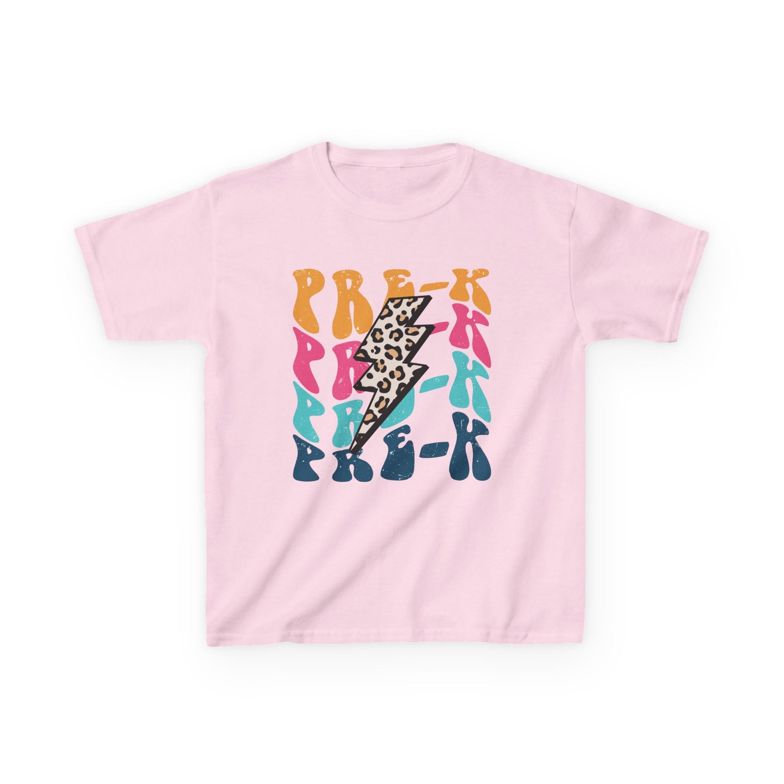 Pre-K Grade Leopard Lightning Graphic Tee Back-to-School Preschool Kids T-Shirt