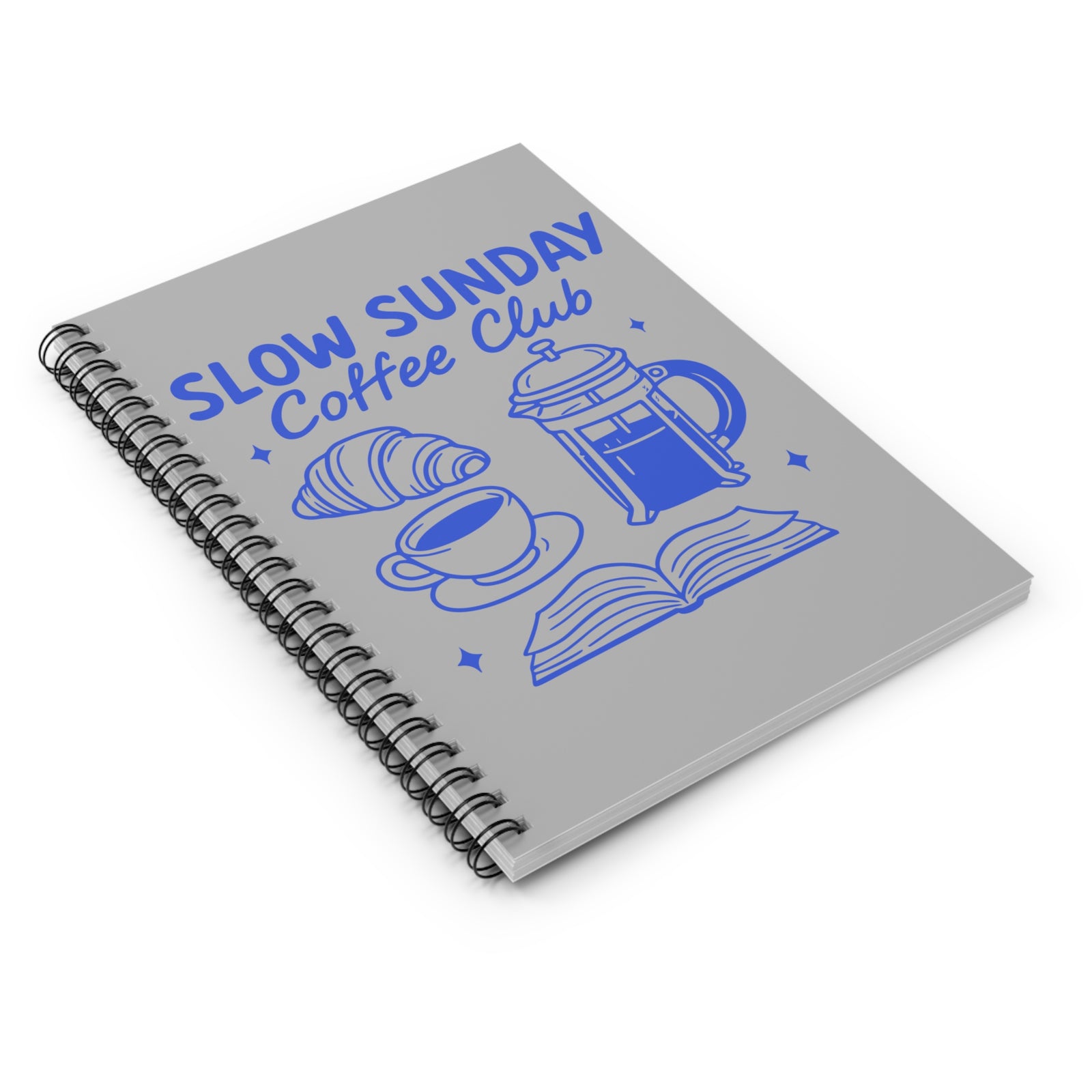 Slow Sunday Coffee Club Spiral Notebook Ruled Journal for Coffee Lovers