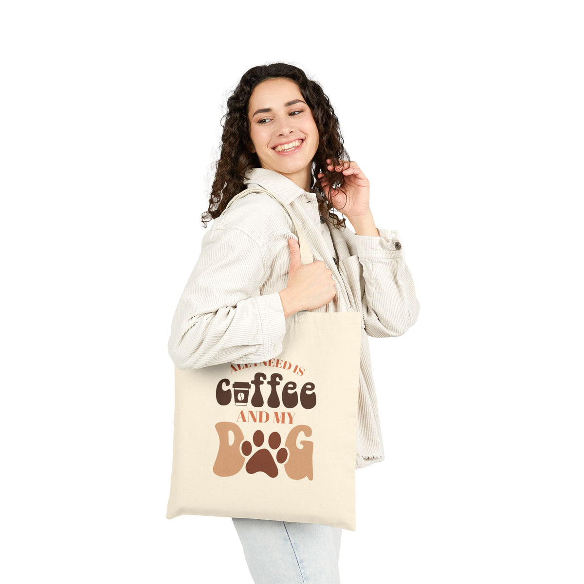 All I Need Is Coffee and My Dog  Cotton Canvas Tote