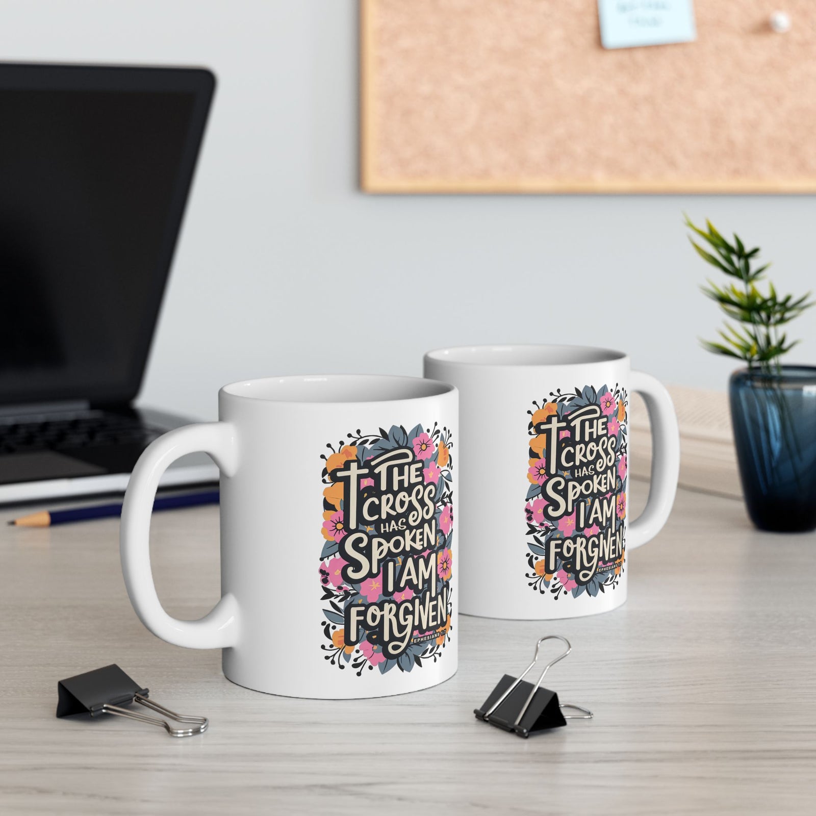 The Cross has Spoken I am Forgiven Ceramic Mug Coffee Cup (11oz & 15oz)