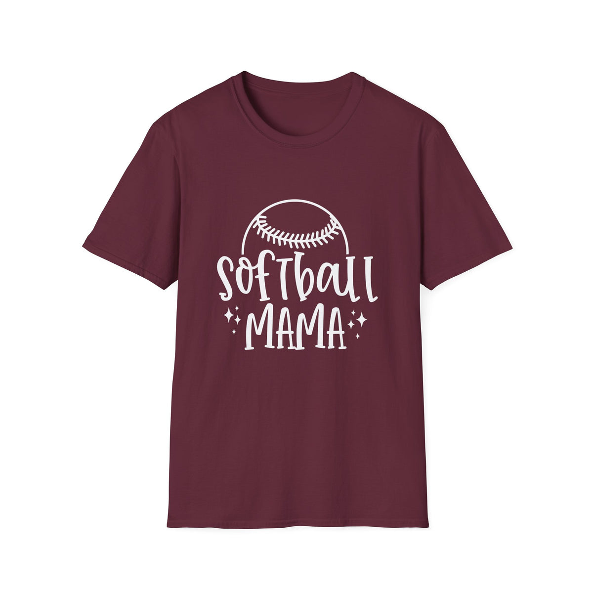 Softball Mama Graphic T-Shirt Cute Sports Mom Tee (12 Team Colors)