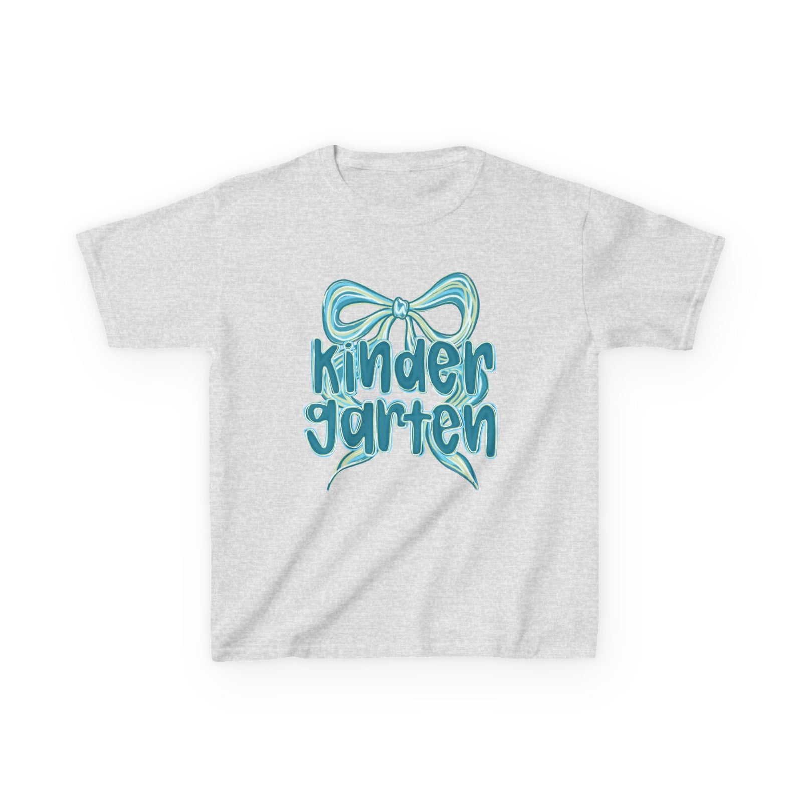 Kindergarten Kids Tee Cute Blue Coquette Bow Back to School Grade K T-Shirt