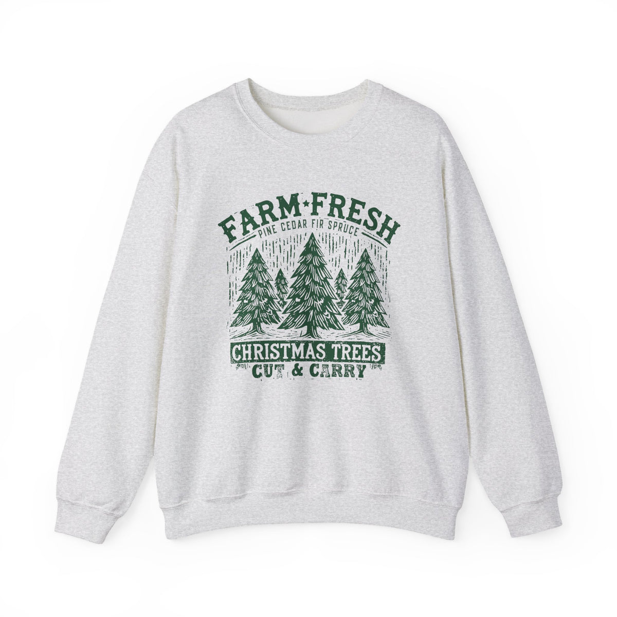 Farm Fresh Christmas Trees Green Heavy Blend Women's Crewneck Cozy Sweatshirt - Sydney So Sweet