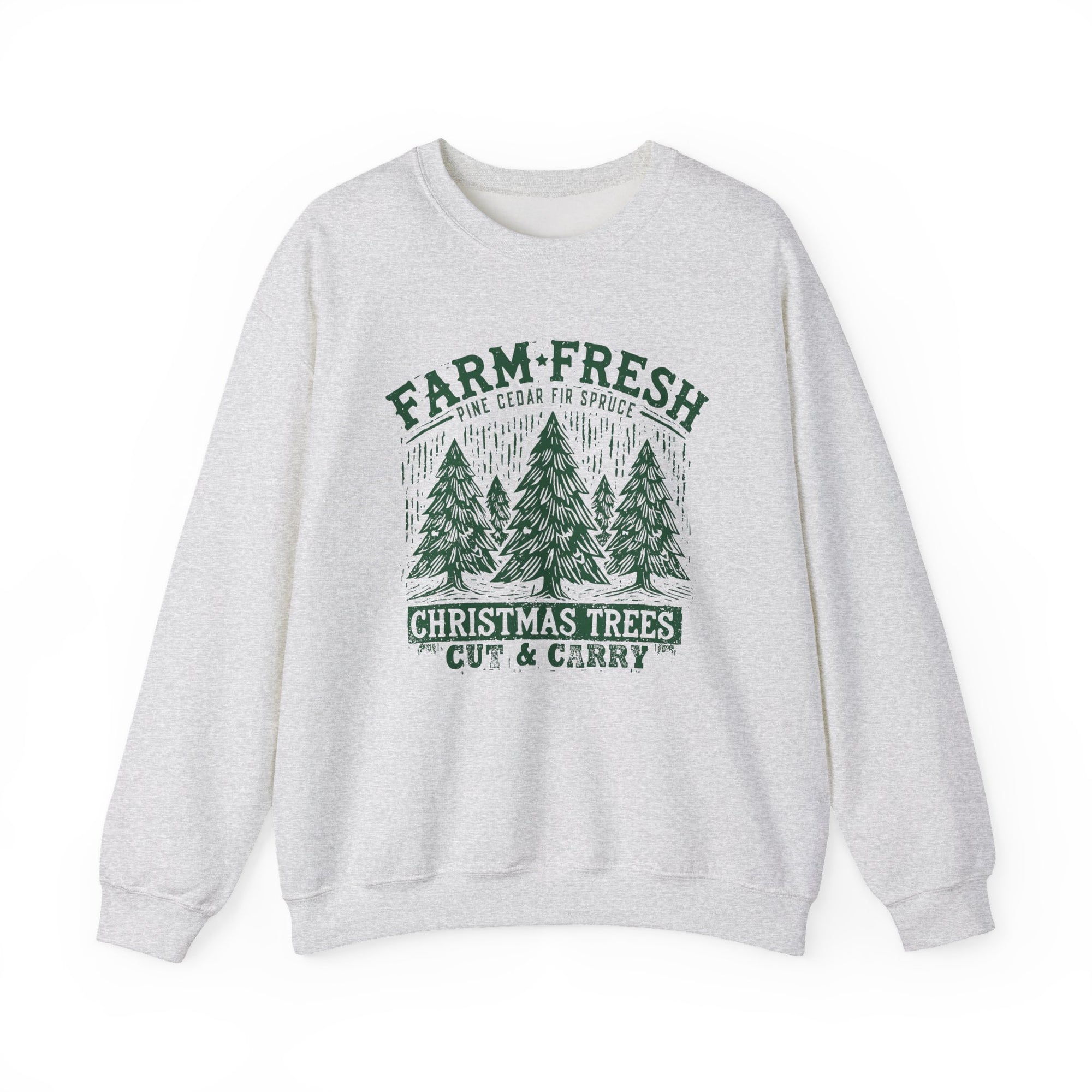 Farm Fresh Christmas Trees Green Heavy Blend Women's Crewneck Cozy Sweatshirt - Sydney So Sweet
