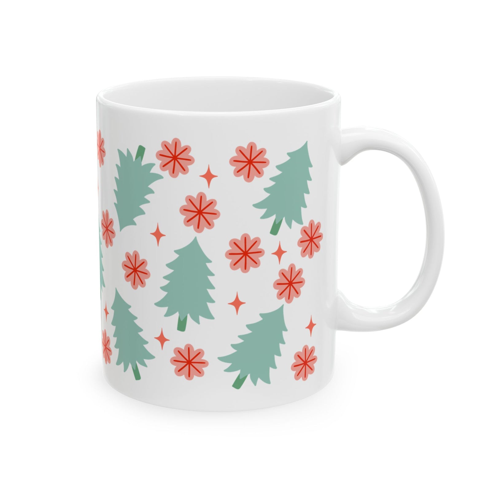 Holly Jolly Christmas Holiday Ceramic Mug Coffee Cup (11oz & 15oz)