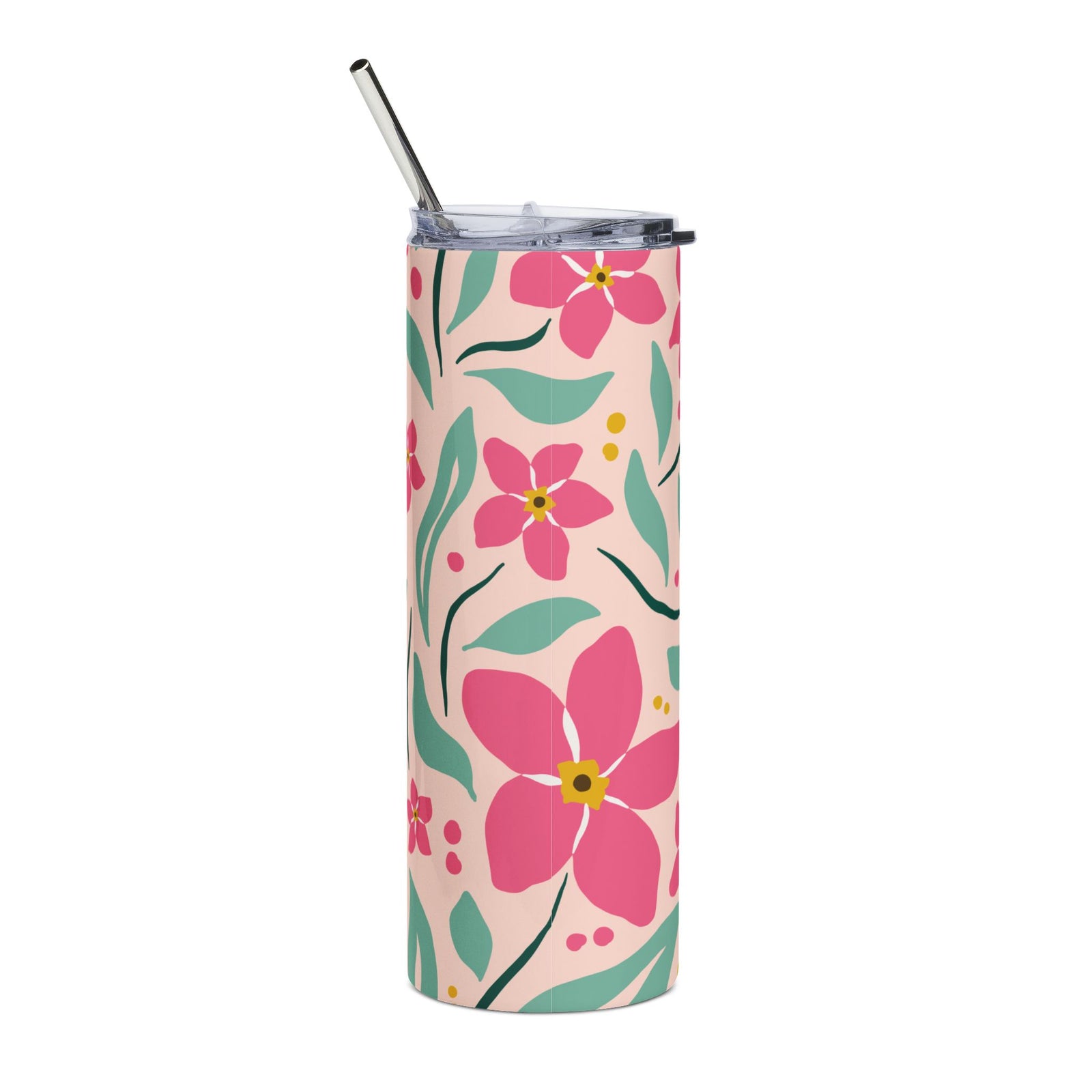 Pink Spring Blooms 20oz Floral Stainless Steel Tumbler Travel Cup
