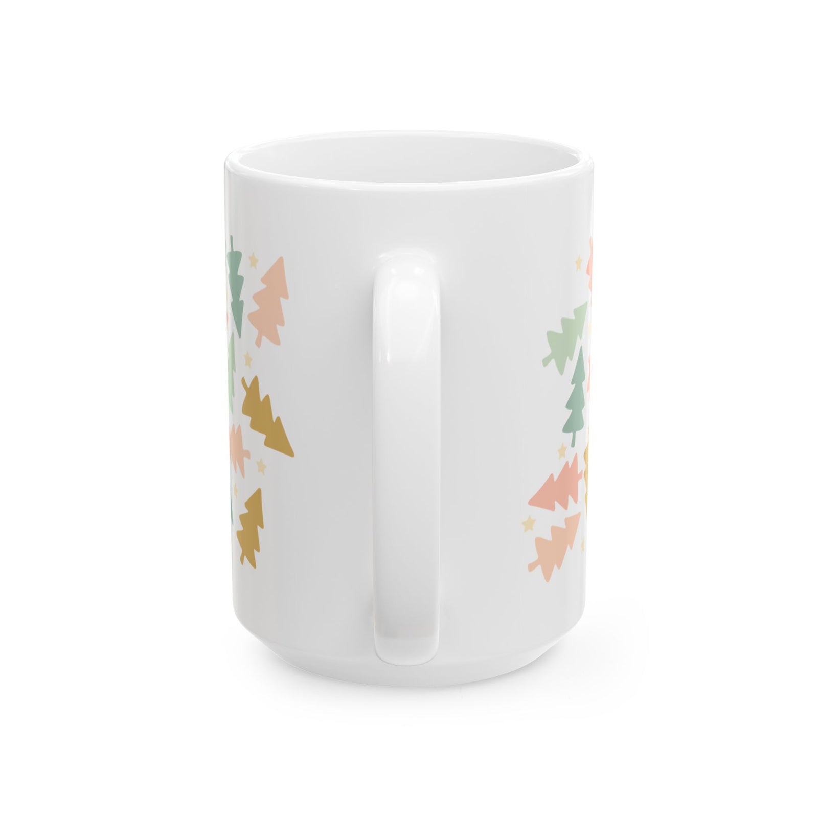 Vintage Christmas Trees Ceramic Mug Coffee Cup (11oz & 15oz)