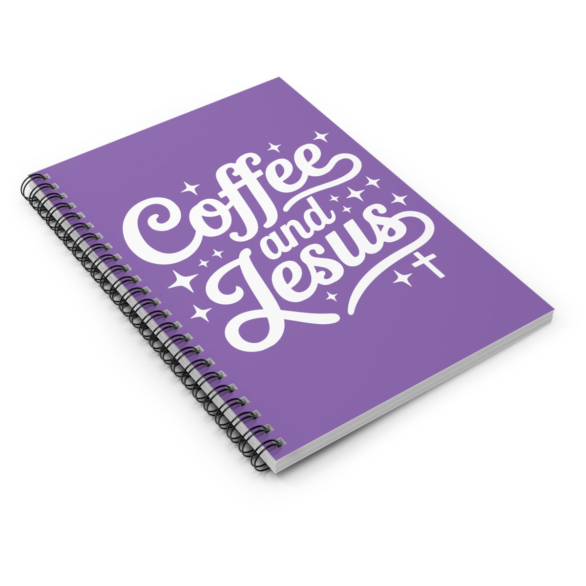Coffee and Jesus Purple Spiral Notebook Christian Inspirational Ruled Journal