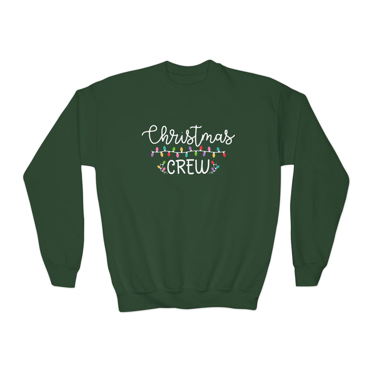 Christmas Crew Heavy Blend Kids' Crewneck Graphic Holiday Lights Sweatshirt - Sydney So Sweet
