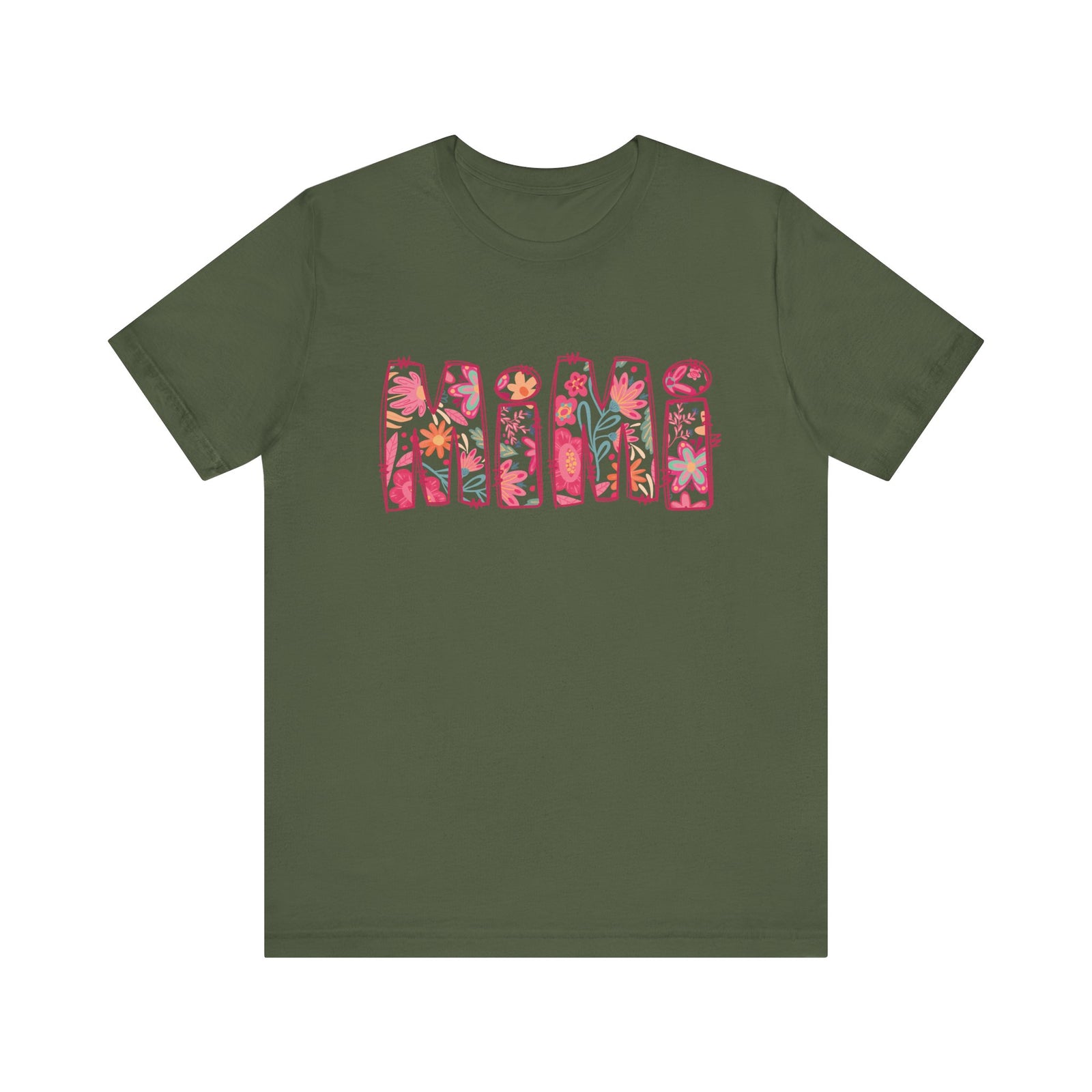 Mimi Boho Pink Floral Graphic T‑Shirt Flower Pattern Grandmother Tee