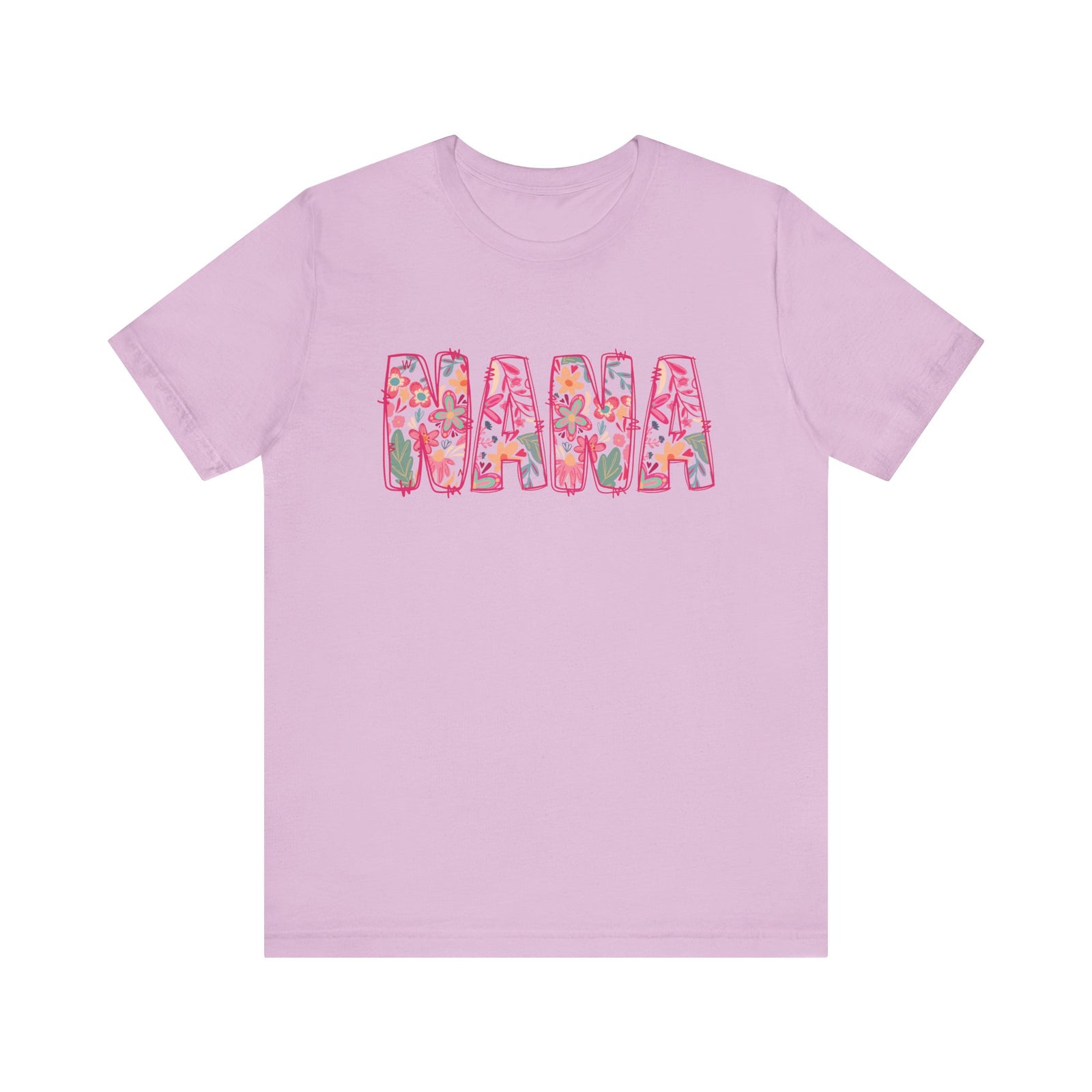Nana Boho Pink Floral Graphic T‑Shirt Flower Pattern Grandmother Tee
