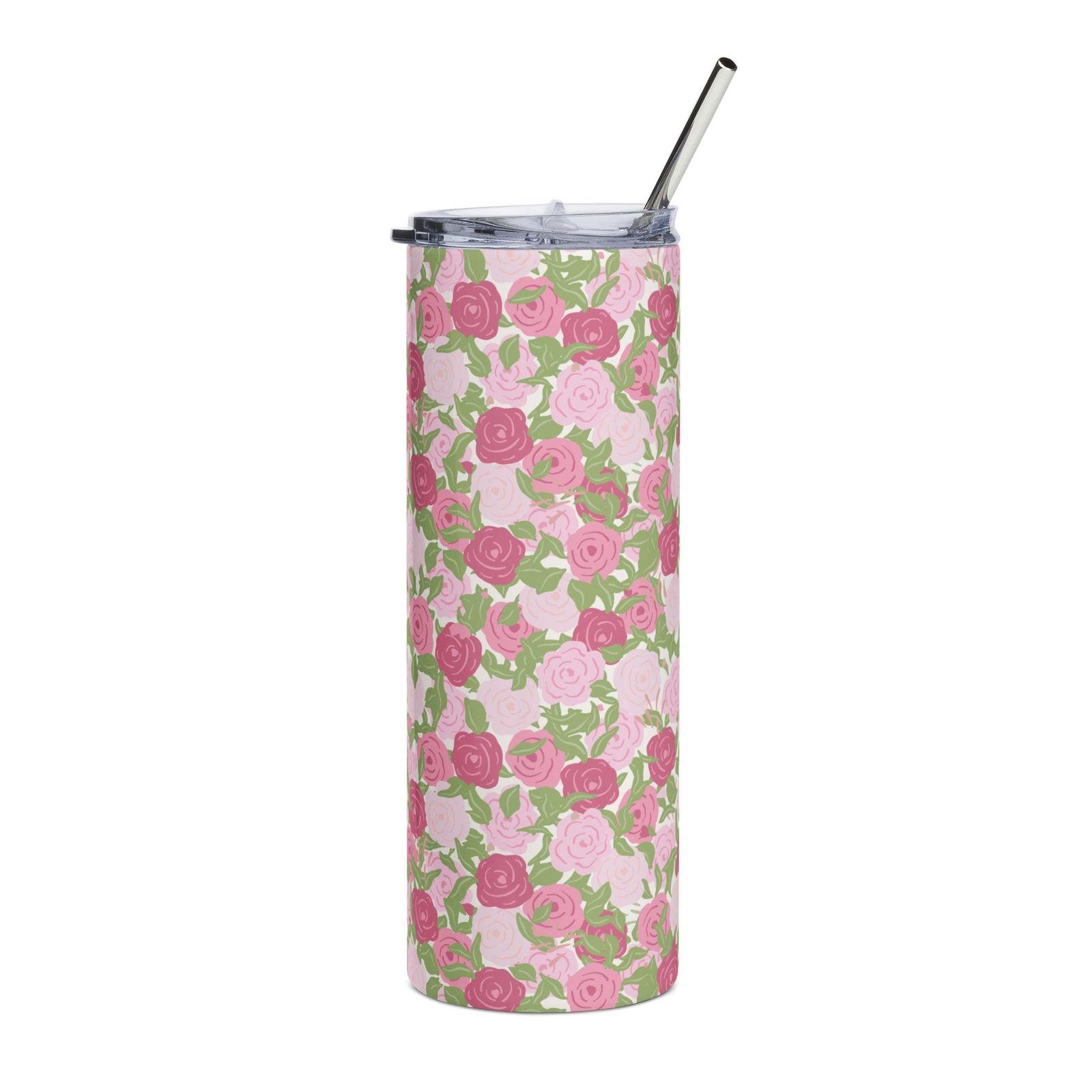 Preppy Pink Rose 20oz Stainless Steel Tumbler Insulated Travel Cup