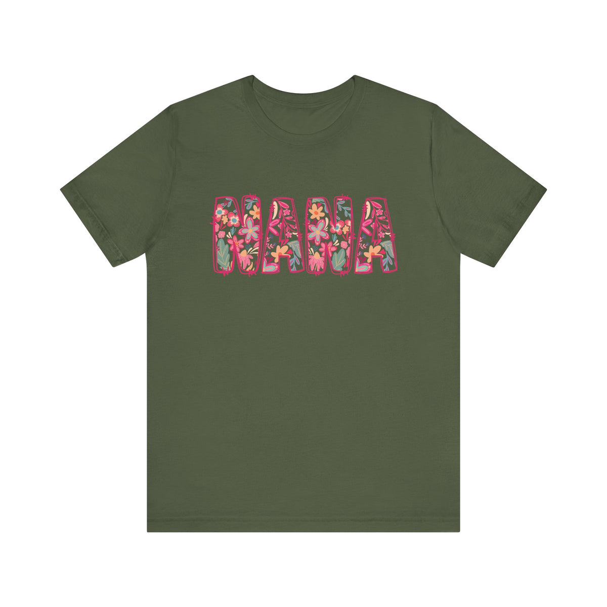 Nana Boho Pink Floral Graphic T‑Shirt Flower Pattern Grandmother Tee