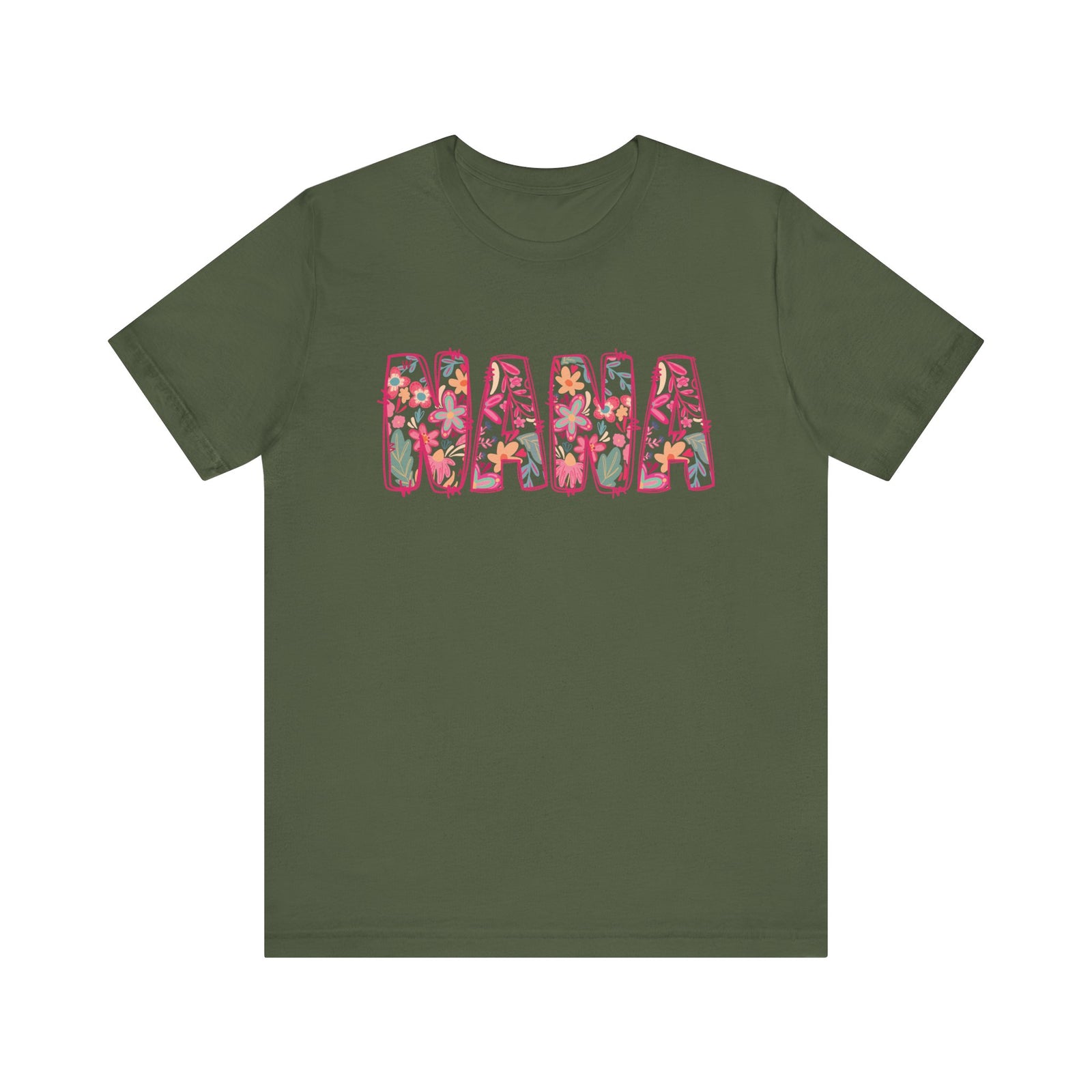 Nana Boho Pink Floral Graphic T‑Shirt Flower Pattern Grandmother Tee