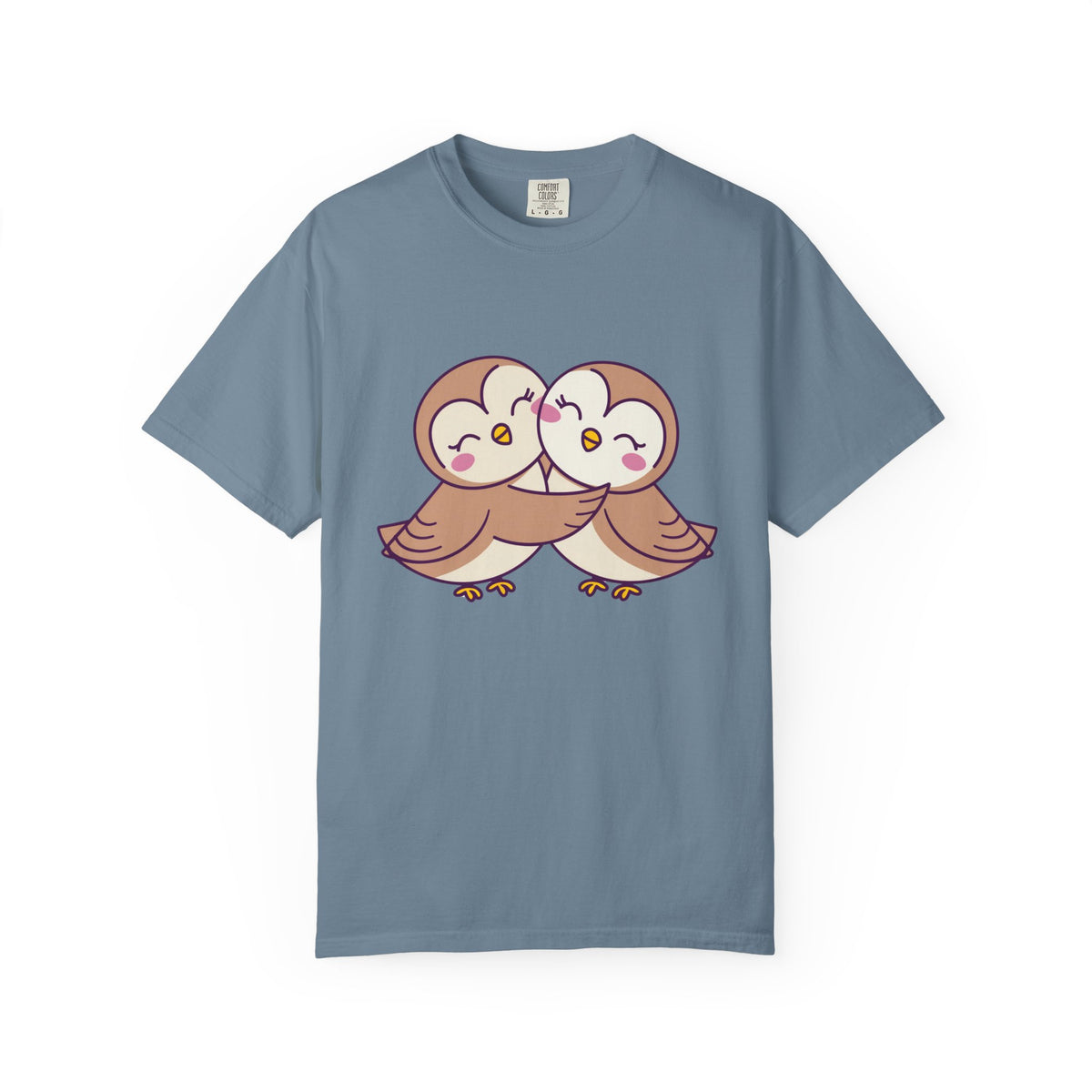 Cute Kissing Owls Graphic T-Shirt Unisex Short Sleeve Tee - Sydney So Sweet