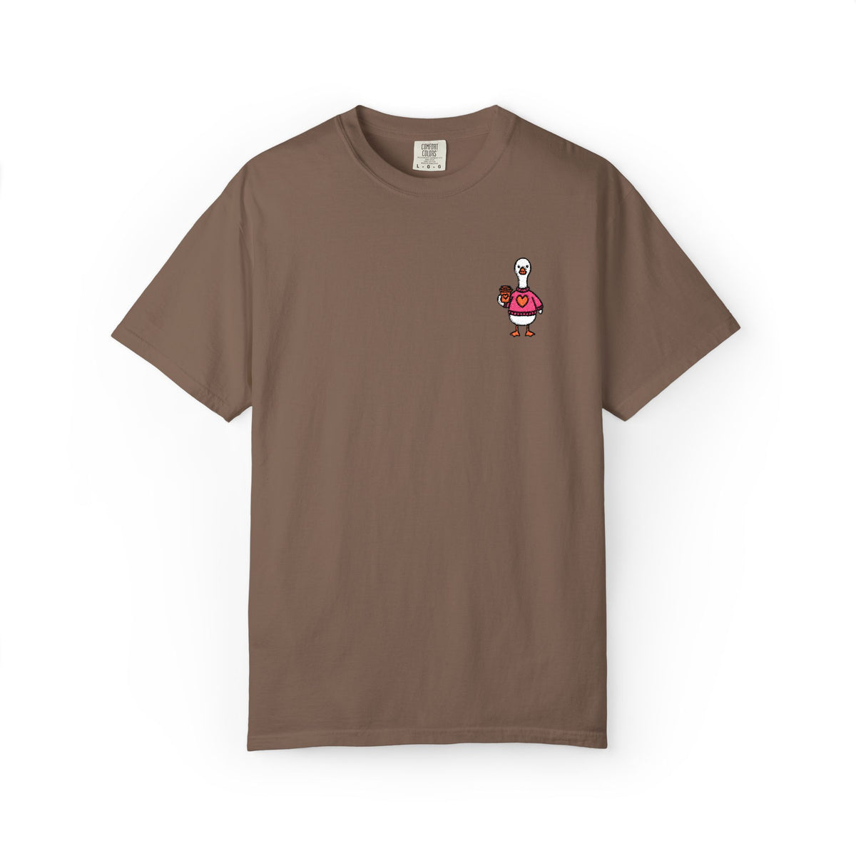 Just a Coffee Goose Embroidered T-Shirt Unisex Short Sleeve Tee - Sydney So Sweet