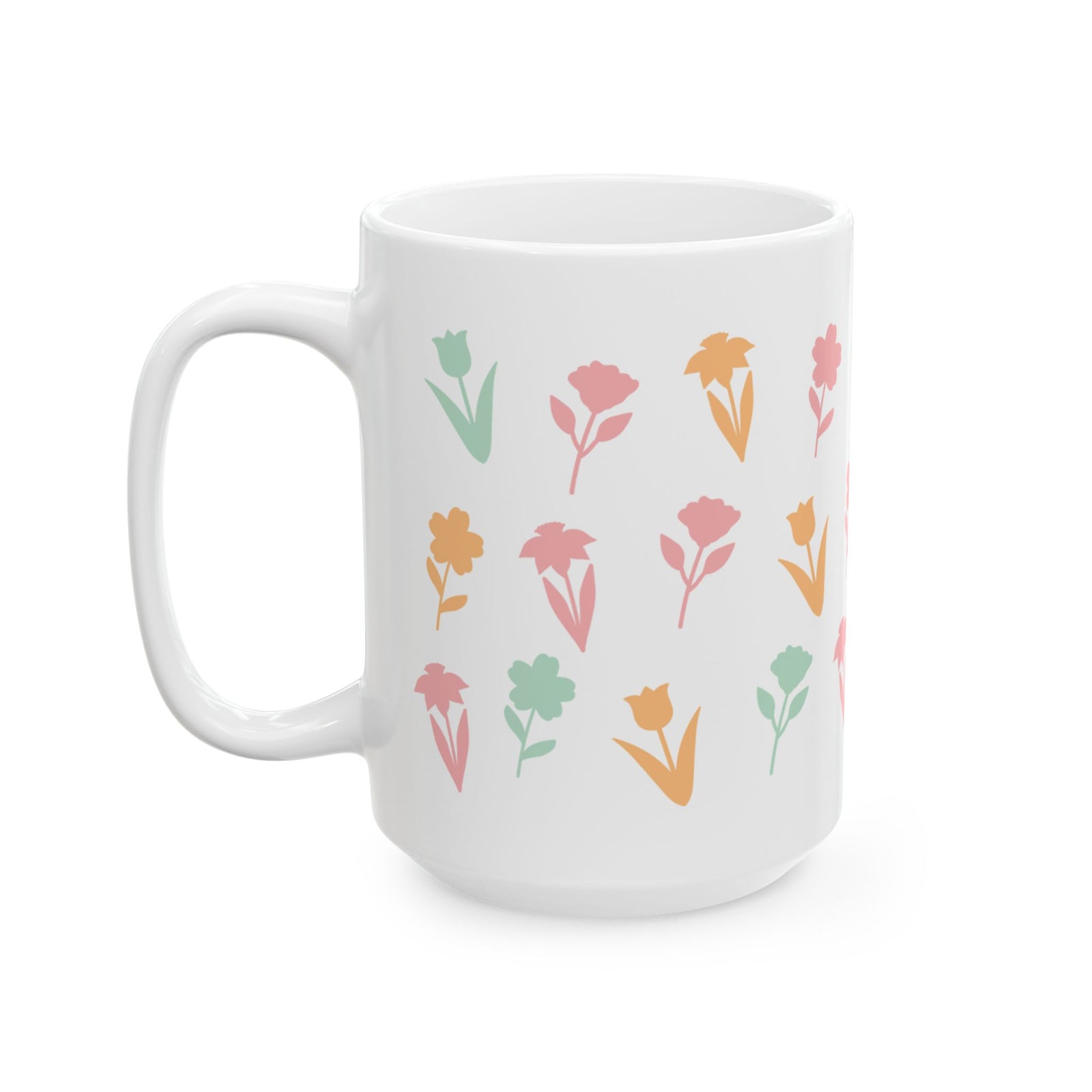 Spring Floral Cute Ceramic Mug Coffee Cup (11oz & 15oz)