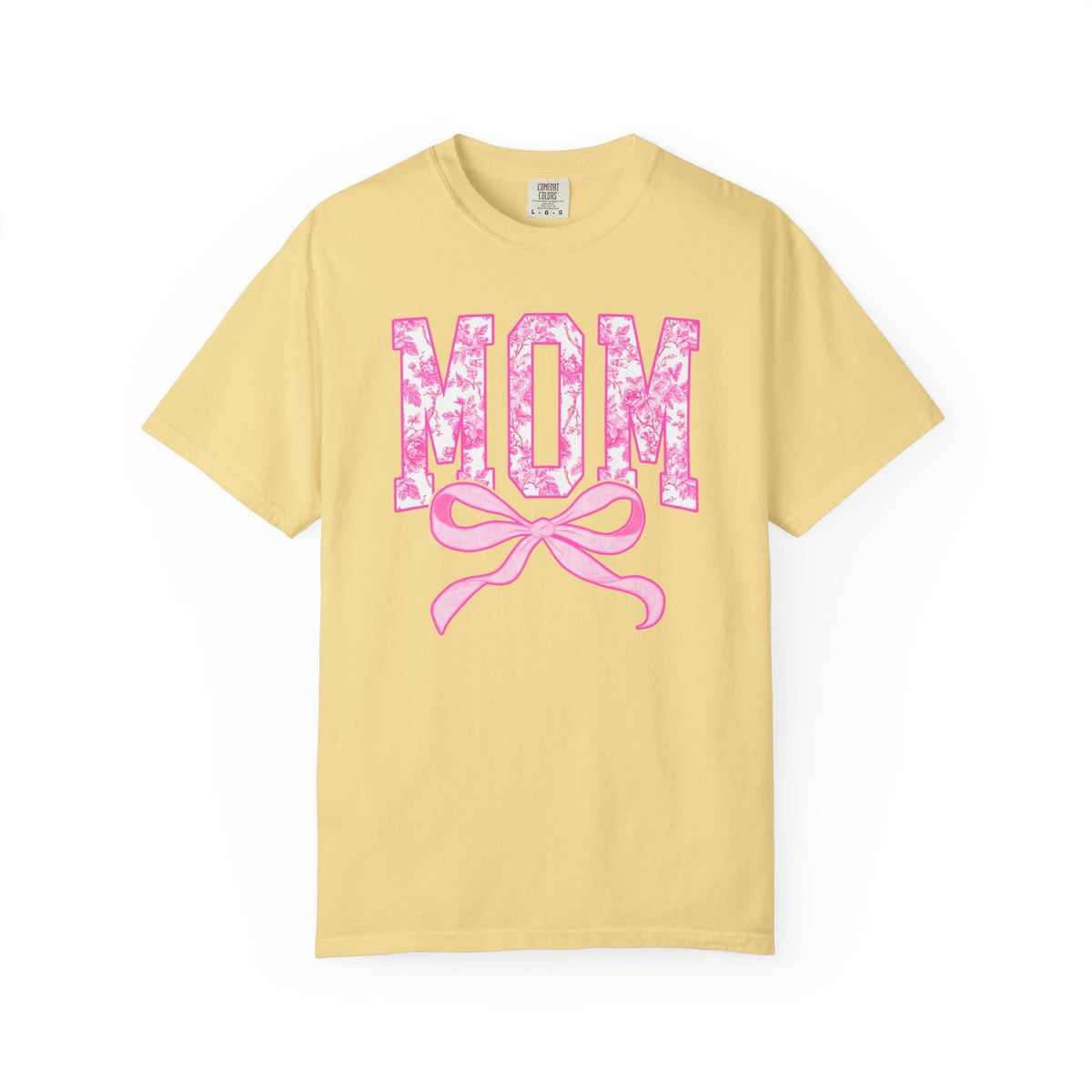 Mom Coquette Pink Toile Bow T-Shirt Cute Mama Graphic Tee
