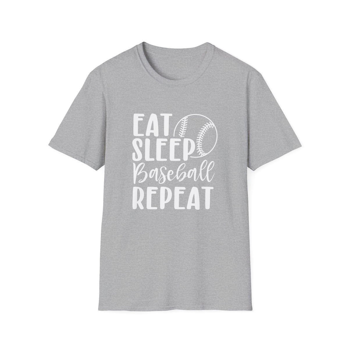 Eat Sleep Baseball Repeat Graphic T-Shirt Cute Sports Mom Tee (12 Team Colors)