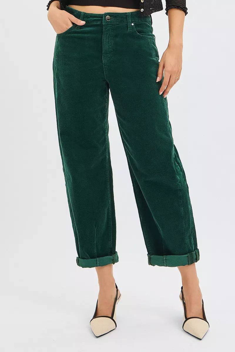 RISEN High Rise Crop Barrel Cordurory Pants - Sydney So Sweet