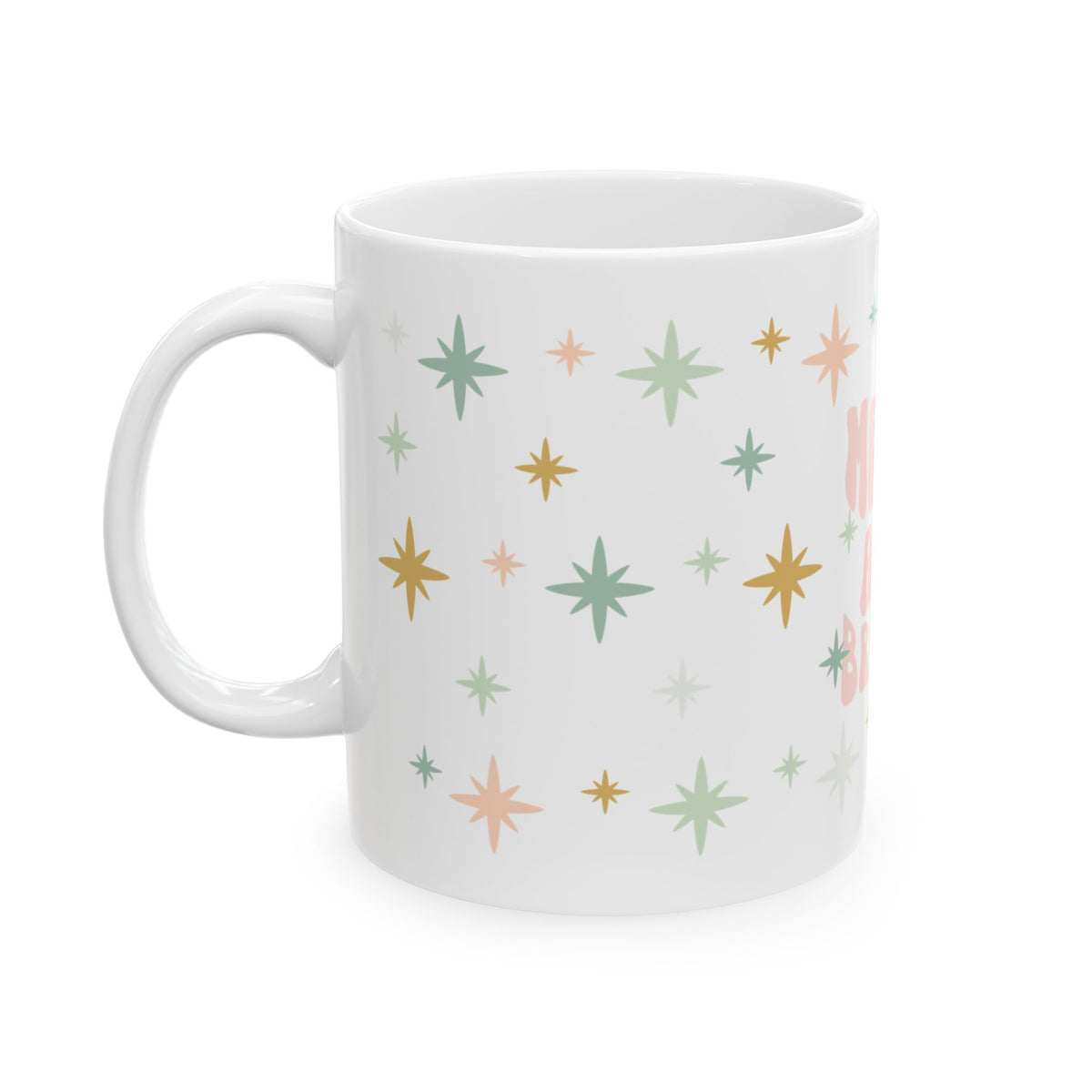 Merry & Bright Christmas Ceramic Mug Coffee Cup (11oz & 15oz)