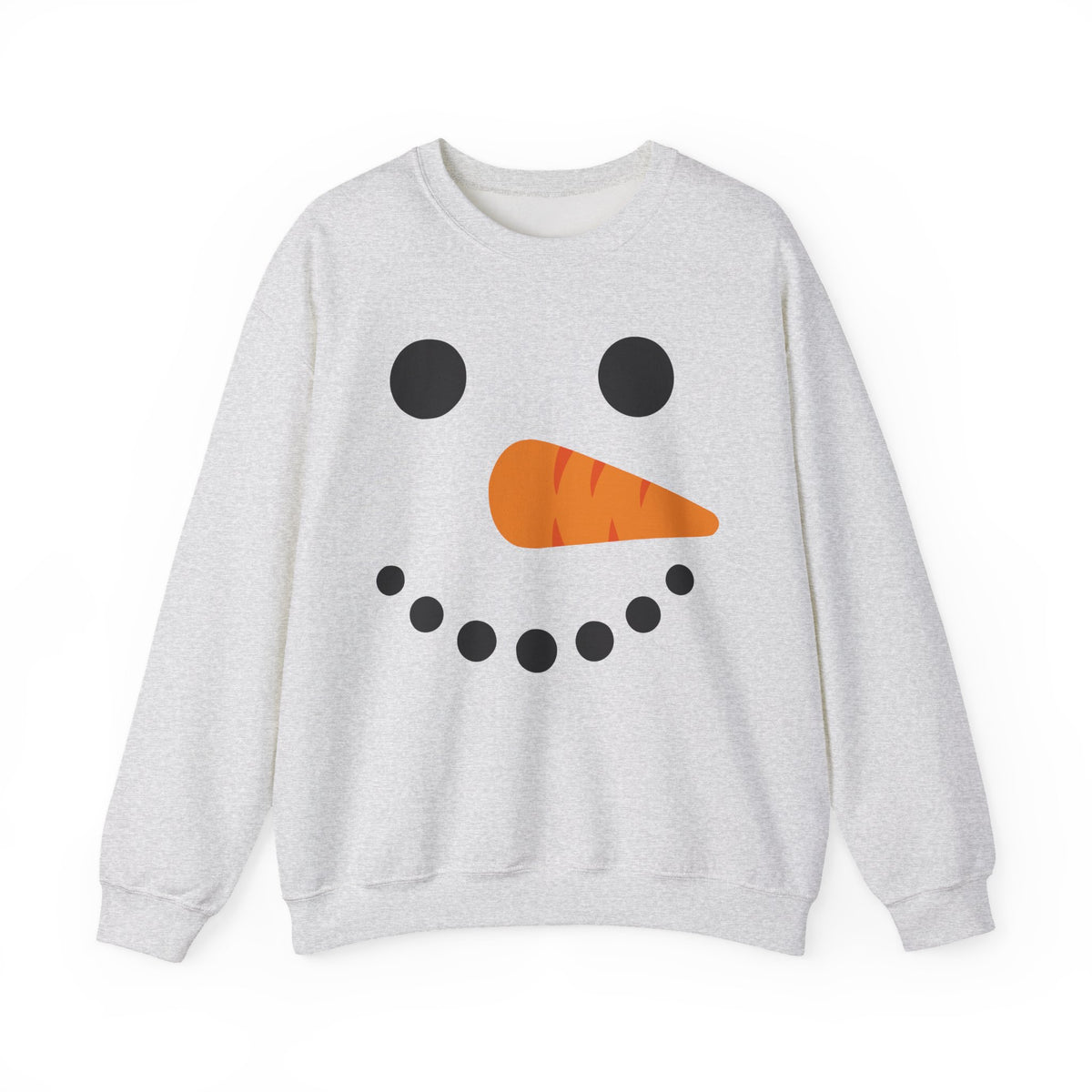 Cheerful Snowman Face Winter Crewneck Unisex Sweatshirt