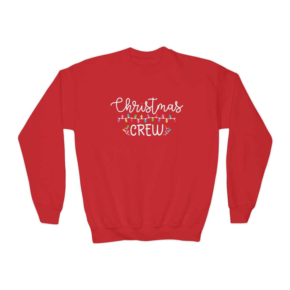 Christmas Crew Heavy Blend Kids' Crewneck Graphic Holiday Lights Sweatshirt - Sydney So Sweet