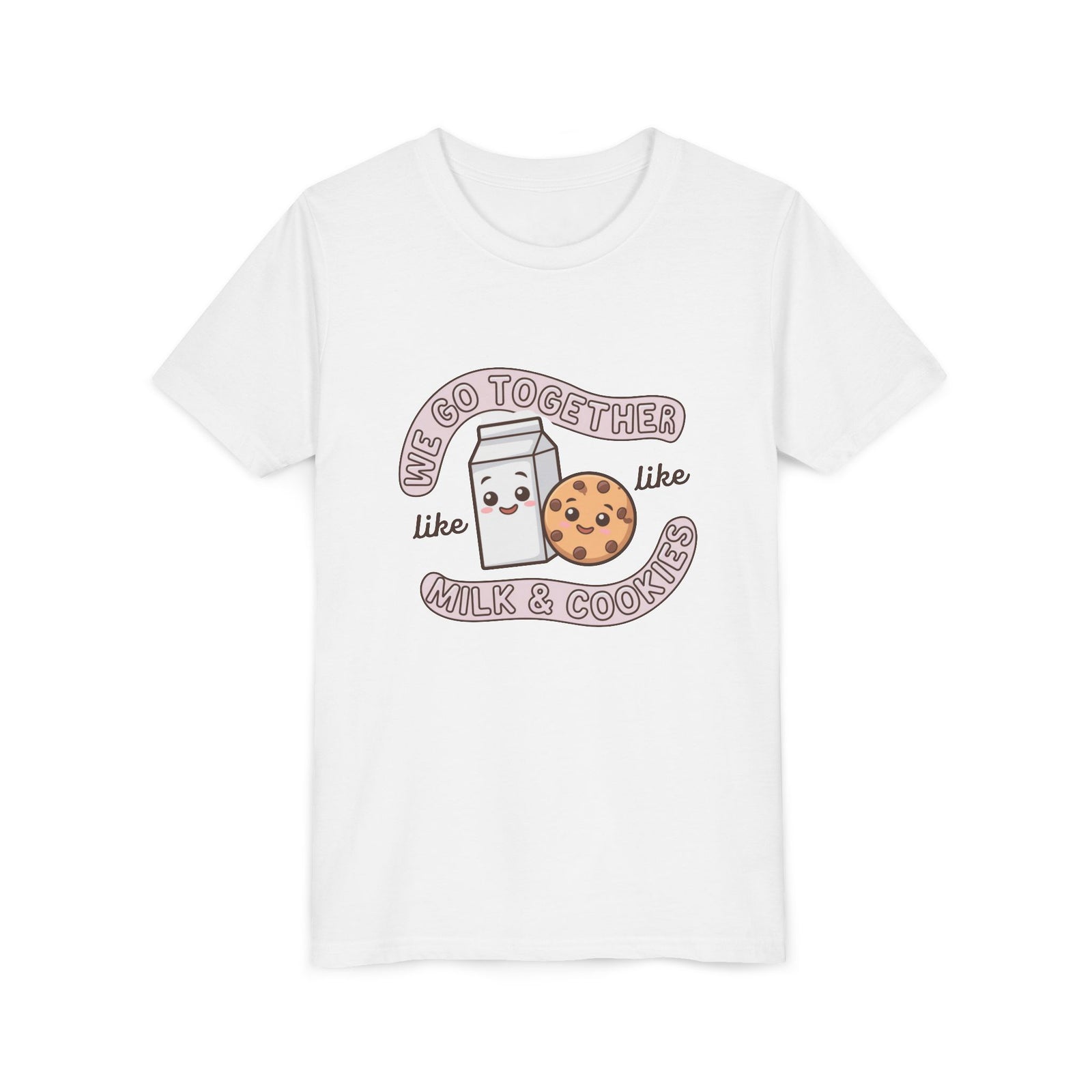 We Go Together Like Milk & Cookies Kids T-Shirt Cute Kids Graphic Tee