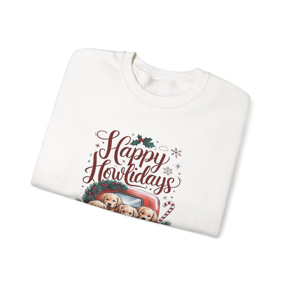 Happy Howlidays Puppy Crewneck Unisex Sweatshirt