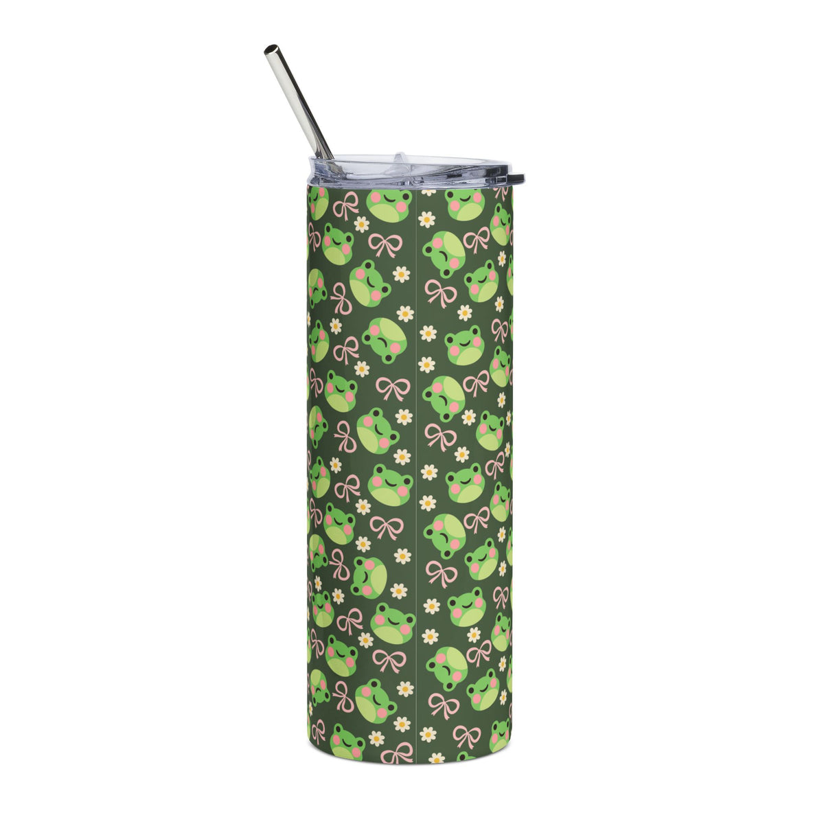 Frogs & Bows 20oz Stainless Steel Tumbler Insulated Travel Cup Water Bottle