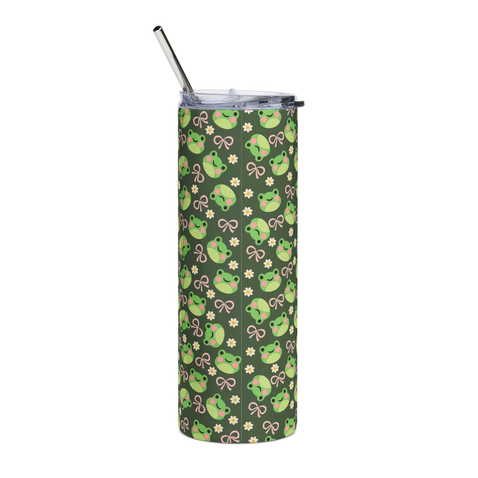 Frogs & Bows 20oz Stainless Steel Tumbler Insulated Travel Cup Water Bottle