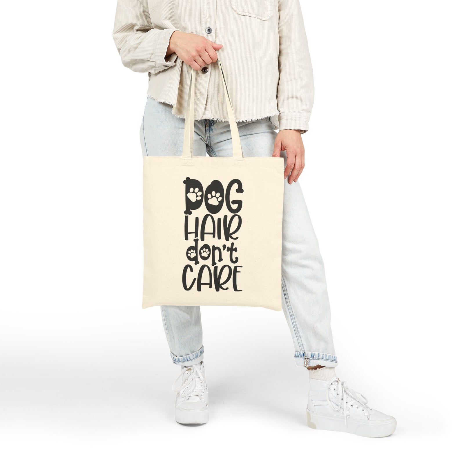 Dog Hair Don’t Care Dog Lover Cotton Canvas Tote Bag
