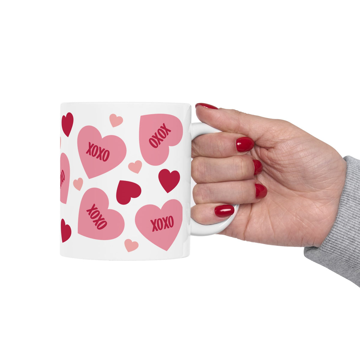 XOXO Hearts Mug — Cute Valentine’s Day Coffee Cup (11oz & 15oz) - Sydney So Sweet